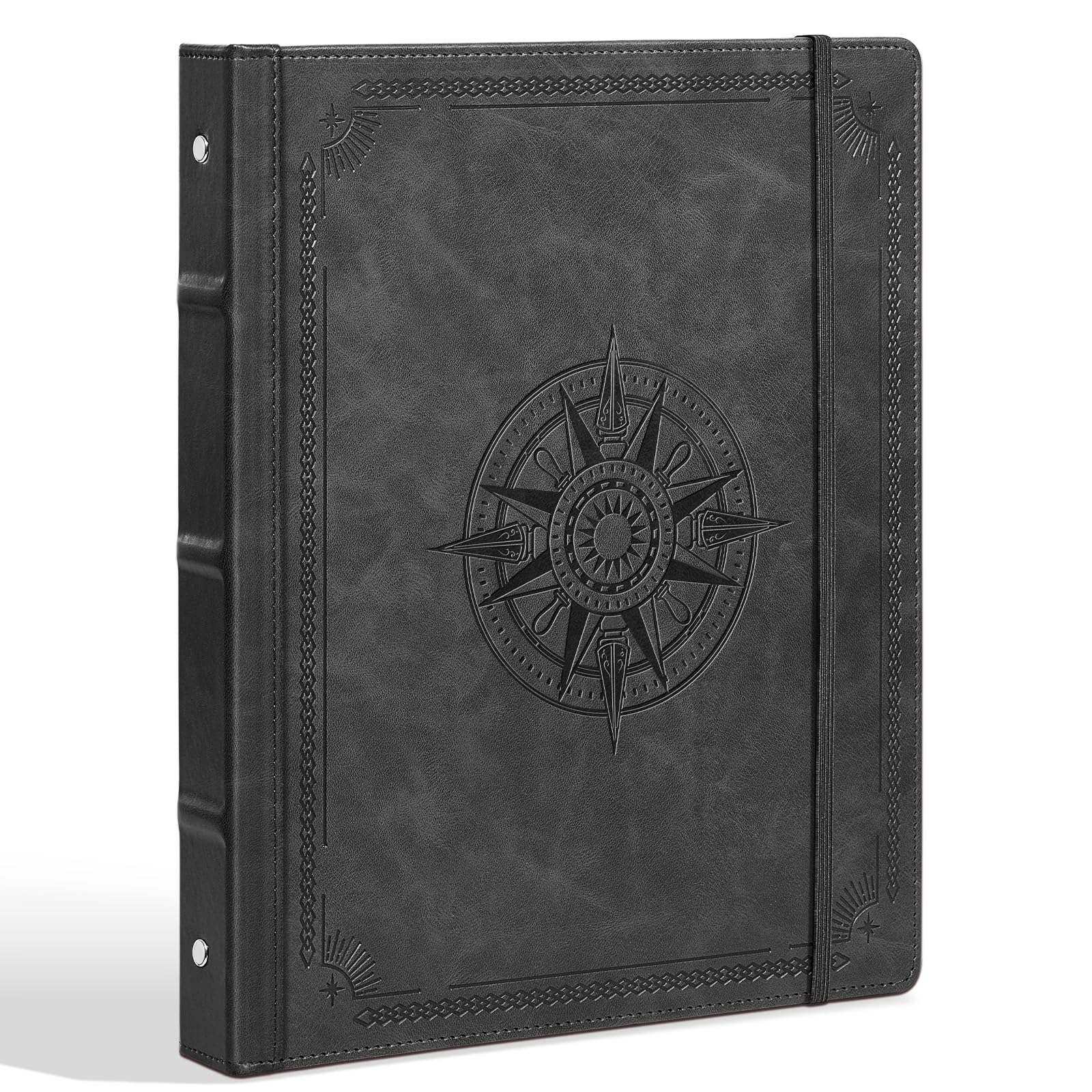 Ovesmusl PU Leather 3 Ring Binder, 0.5 Inch Black