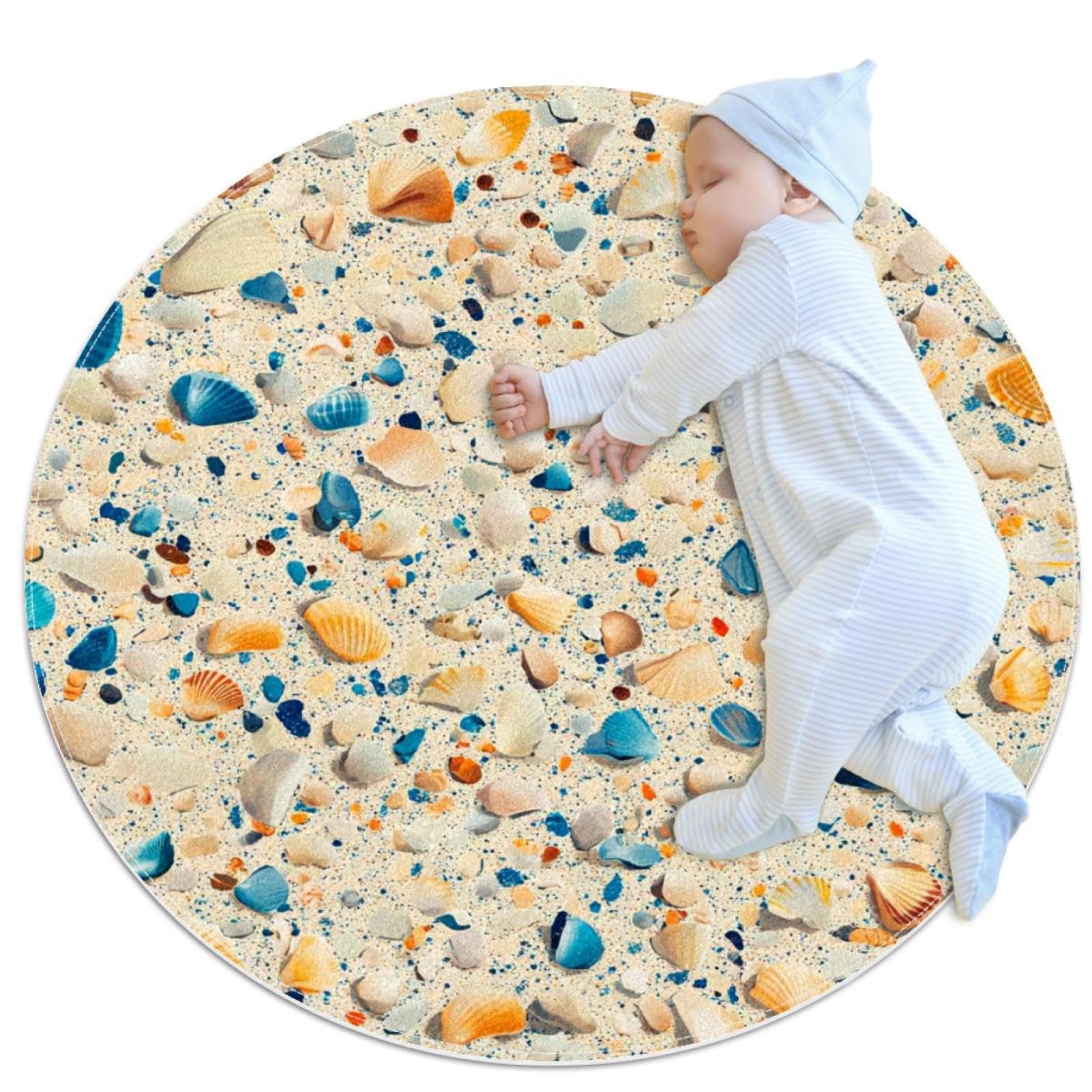 Tapis de salle de bain coquillages colorés pour égayer le canapé et la chambre