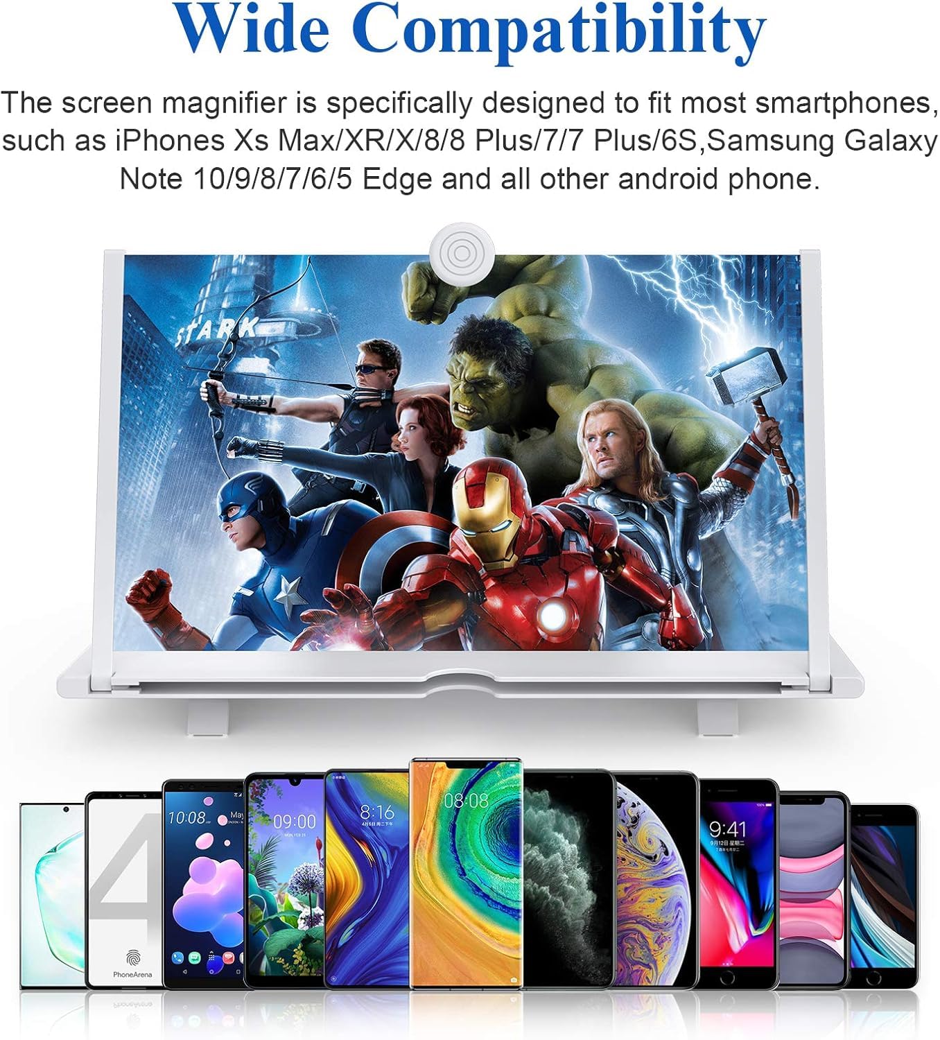 Yongheng 14 pollici Lente di ingrandimento per cellulare da, 3D HD Ingranditore schermo smartphone,anti-Blu-ray,Supporto pieghevole portatile,compatibile tutti i telefoni intelligenti