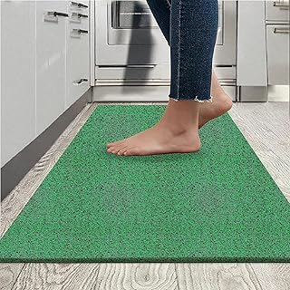 VNQ! Cushion Noodle Mat for Home Entrance, Heavy Indoor Outdoor Anti Slip PVC Floor Mat for Bedroom, Kitchen, for Bathroom, Doors, Office, Door Mat, Bath Mat Colour Green|-40X60 CMFeet