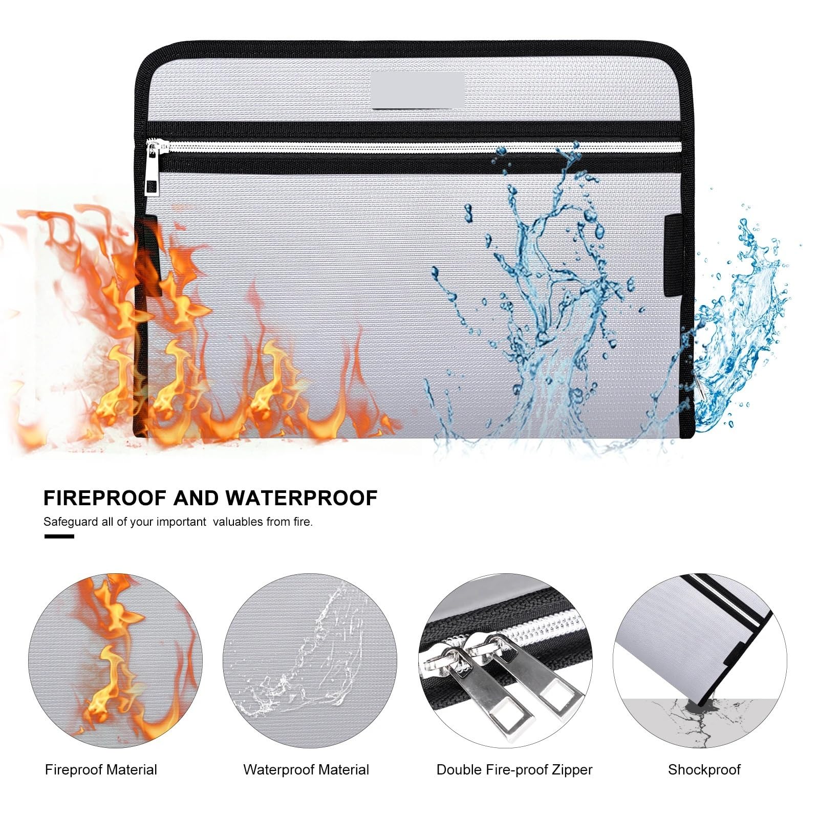 Porta Documenti Accordion File Folder Organizer | Expandable A4 Filing Folder with 2 Zippers, 12-Section Document Holder