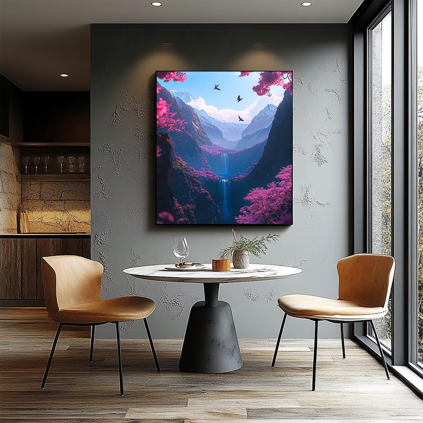 Malarstwo Numery Dorośli Falls Płótno Malarstwo Numery Dzieci Krajobraz Aktywność Ręczna Dorosły Artykuły artystyczne Ścienne 100 x 135 cm, DIY Kolor Malowanie według numerów na prezent Kobieta