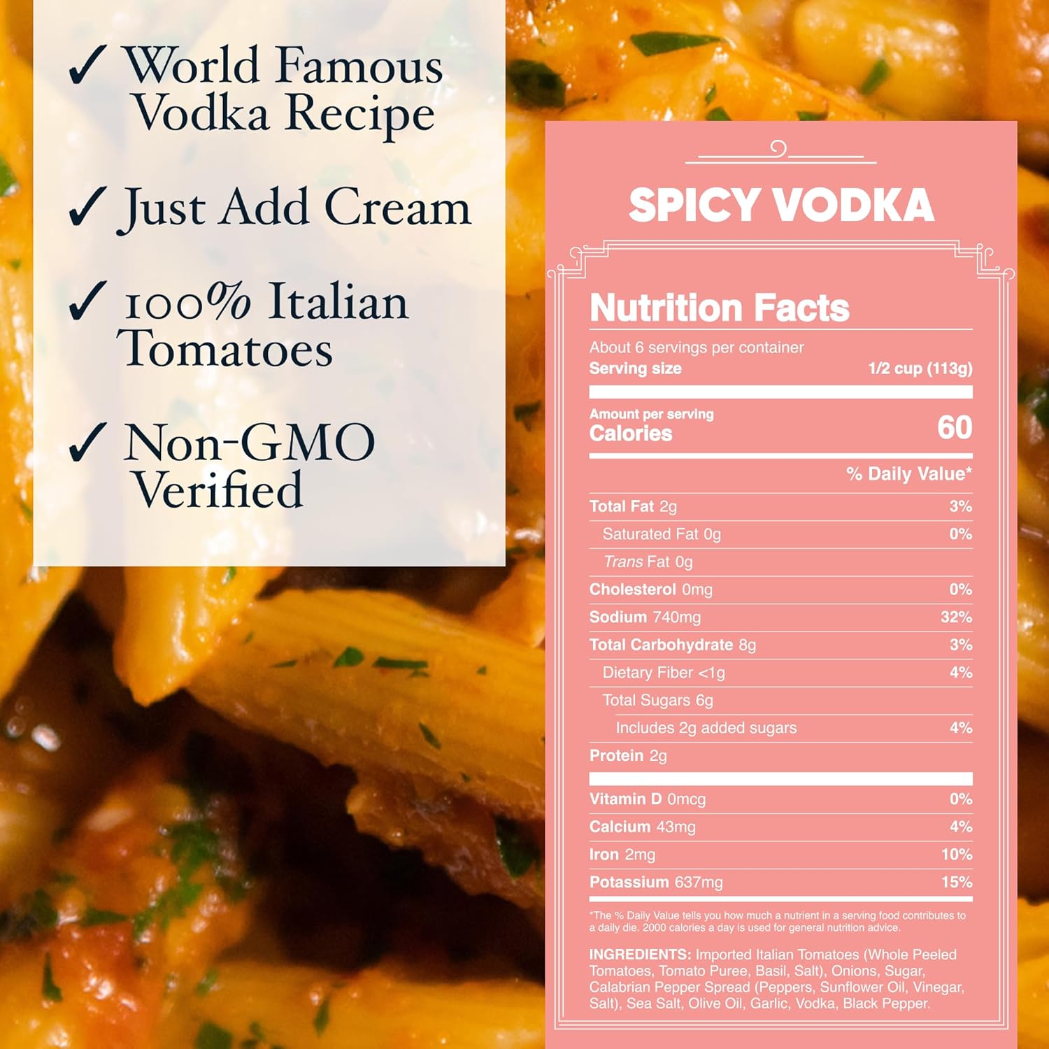 Carbone Spicy Vodka Pasta Sauce | World Famous Signature Recipe | Slow-Cooked with 100% Italian Tomatoes | Vegetarian, Gluten Free, Low Carb, Keto Pasta Sauce, 24 Fl Oz (Pack of 2)