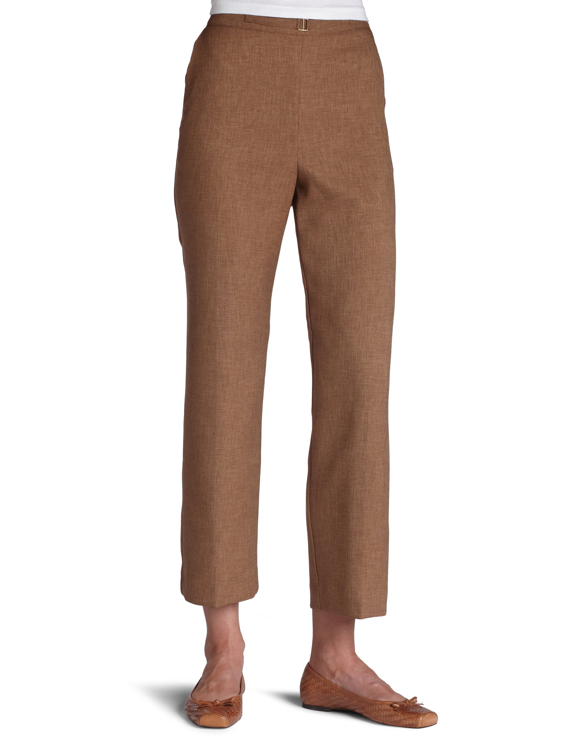 Alfred Dunner Womens Short Length Pant Brown
