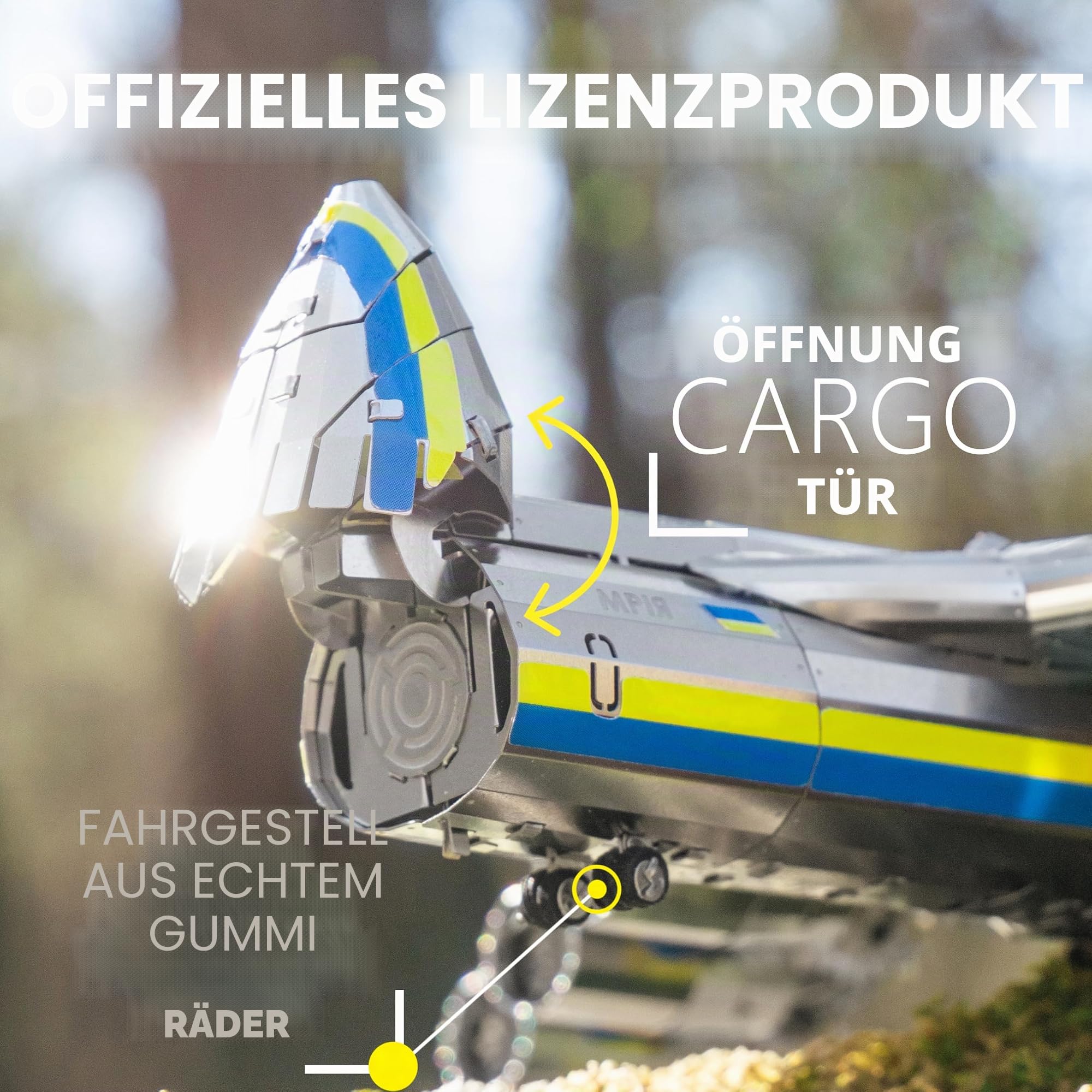 Antonov Mriya AN-225, offizieller DIY-Mechanischer Modellbausatz, Frachtflugzeug, 3D-Modellbausatz, Arbeitsmodell UKRAINIAN DREAM von Metal Time