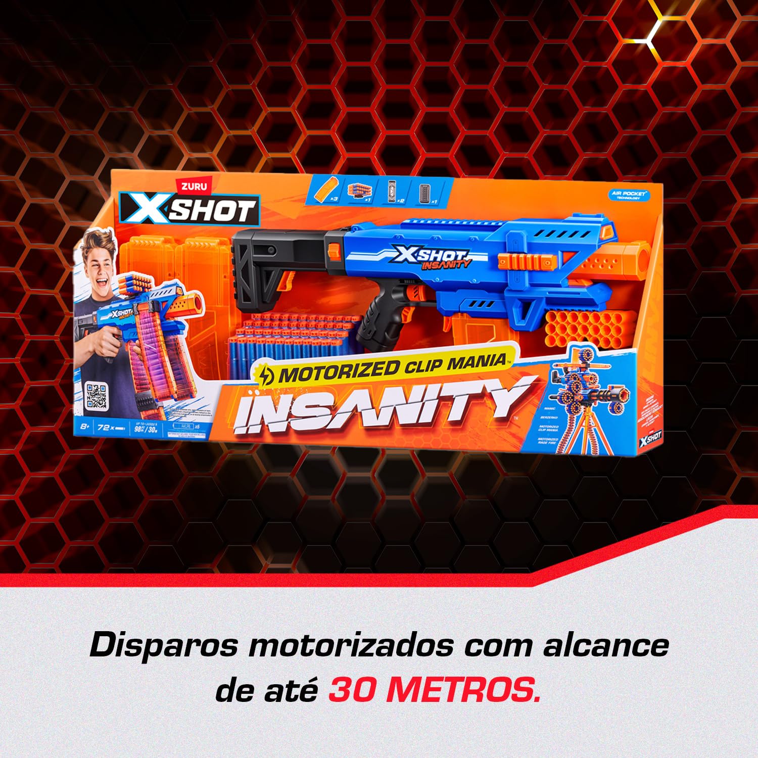 Candide, X-Shot, Lançador de Dardos, Insanity Motorized Clip Mania