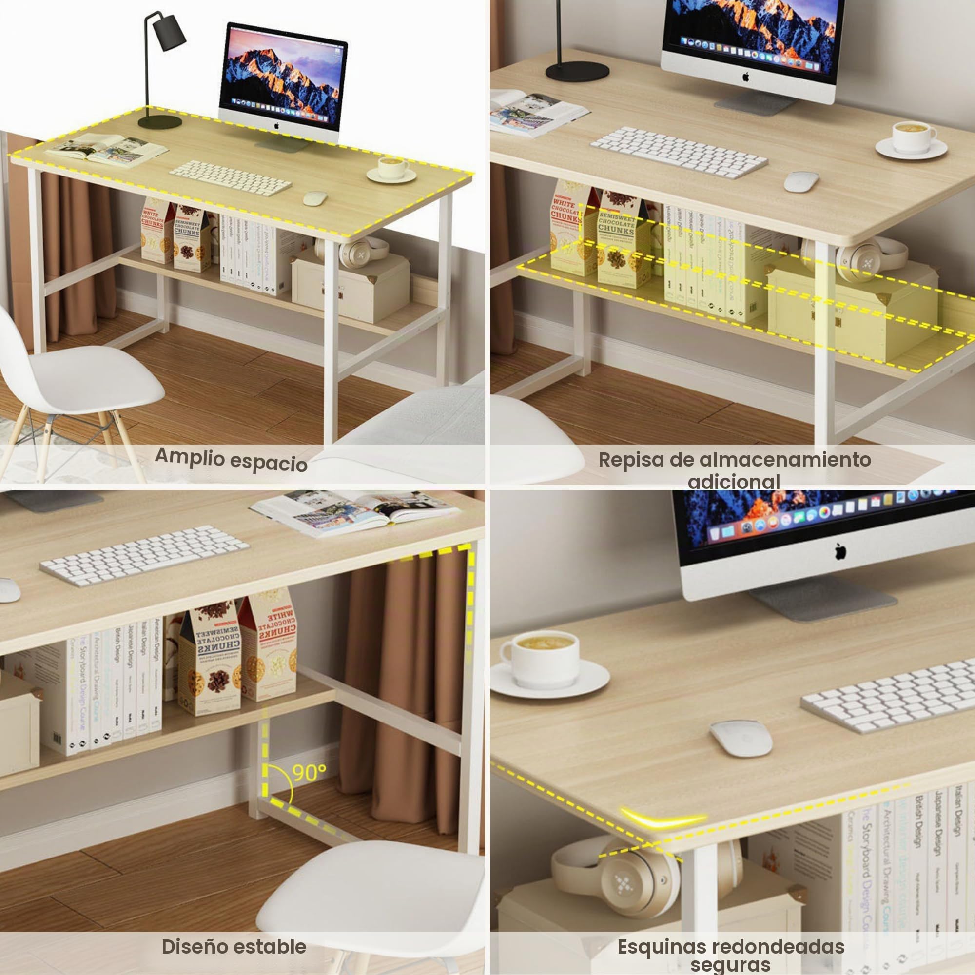 MAGIC SELECT Escritorio Mesa de Oficina para Ordenador 80x40x72 cm | Tablón de Aglomerado y Melamina de Madera, Estructura de Acero, Para Habitación o Estudio, Para Hogar
