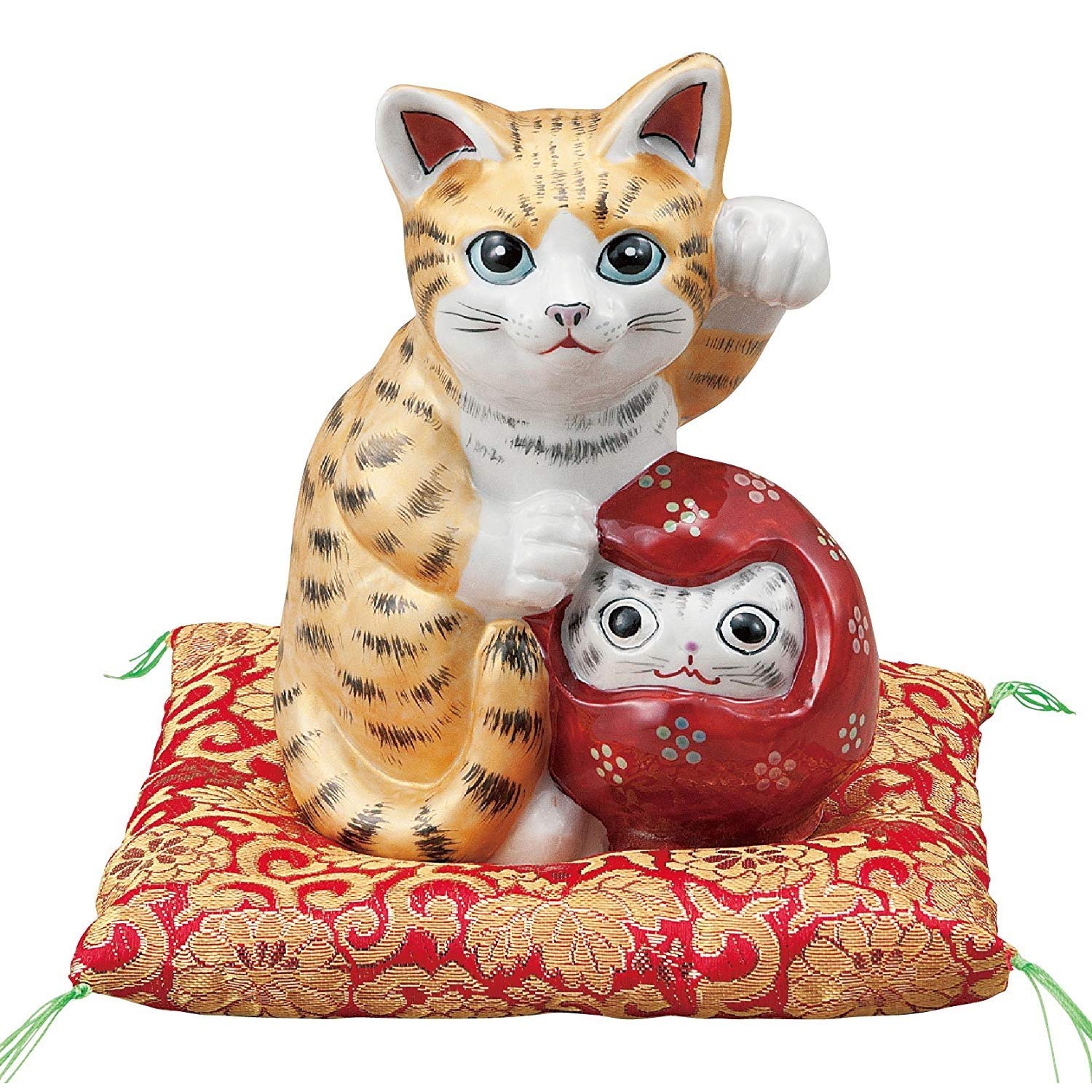 Amazon.co.jp: 九谷焼 5.3号達磨招き猫 金彩釉 還暦祝い/プレゼント