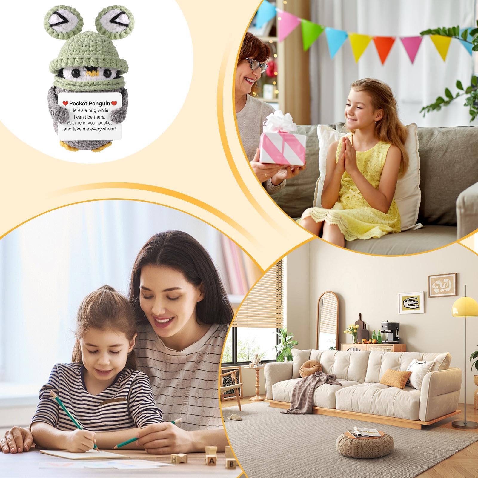 Produktbild von Positive Life Potato – Strick-Pinguin-Puppe, Cheerleader Girl