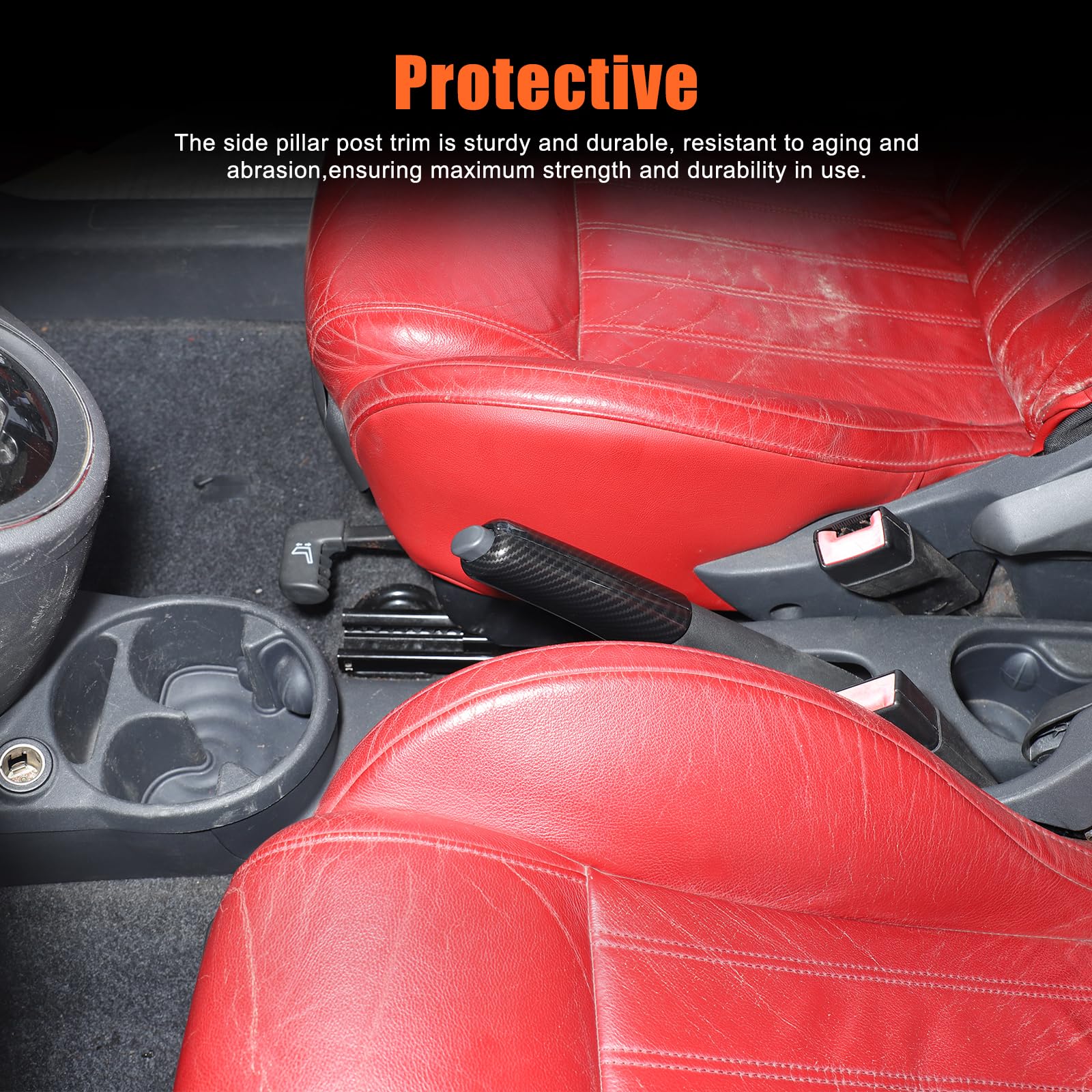 Copertura per leva del freno a mano per @F@iat @500 Abarth 595 2007-2013-2025, copertura del freno a mano in ABS, coperture protettive per pomello del cambio, accessori interni