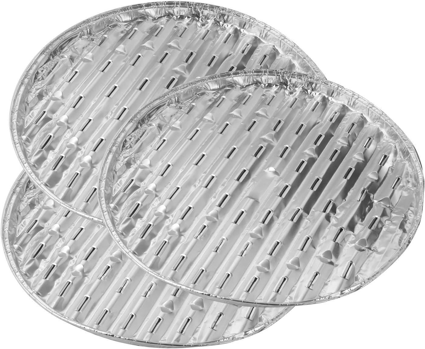 Fackelmann Aluminium Round Barbecue Tray, Silver, 13 x 15 x 2.5 cm, 3-Piece