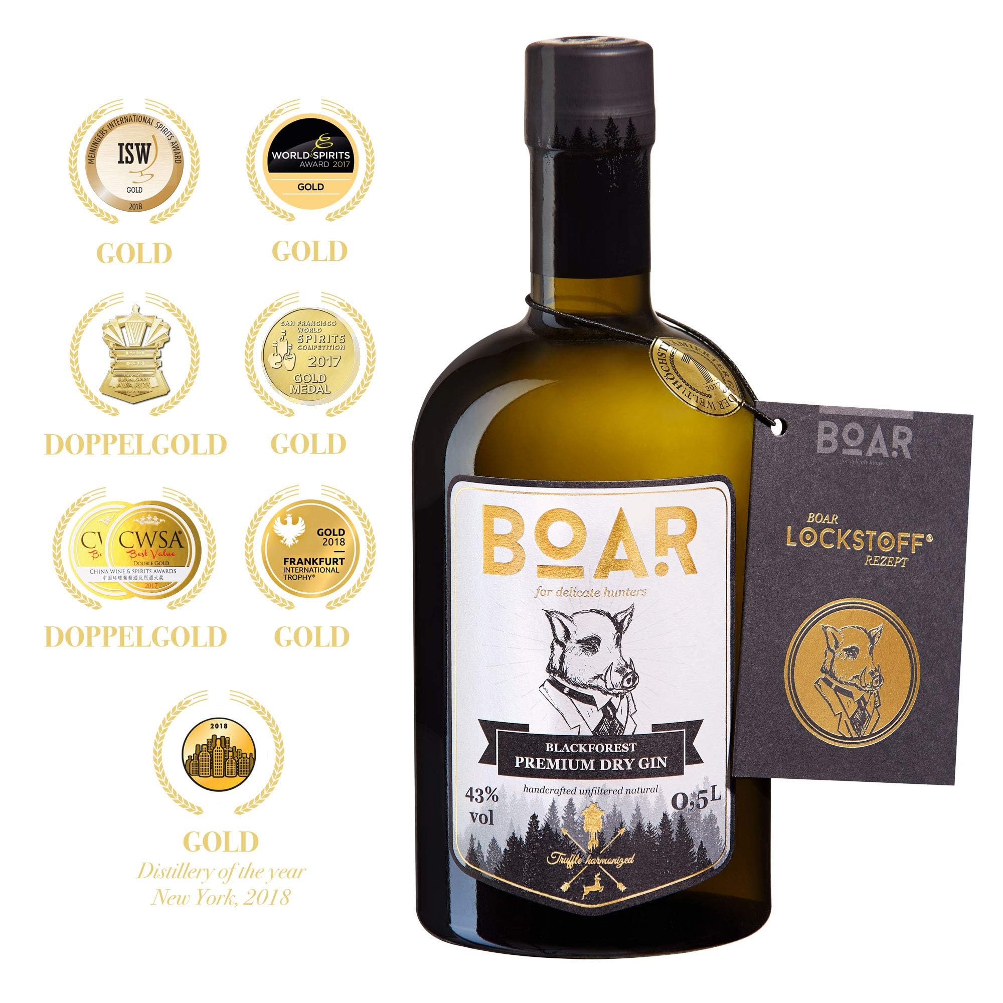 BOAR Blackforest um Dry Gin 43% Vol. 0,5l