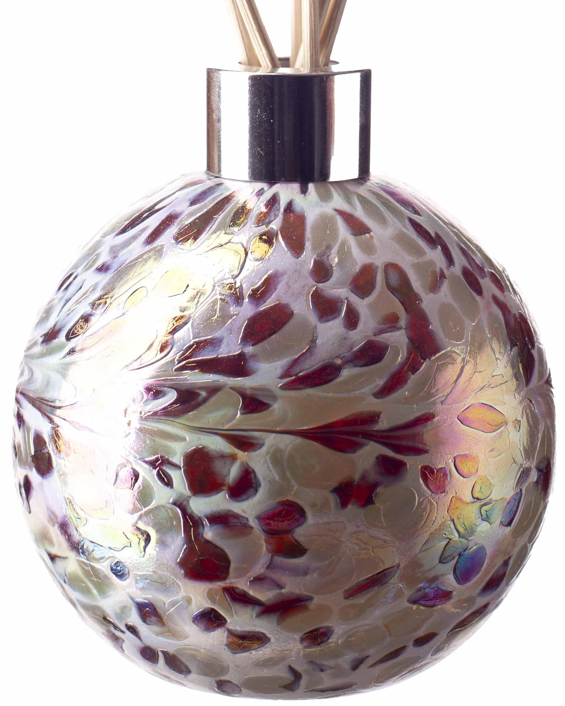 Reed Diffuser Sphere in Red, Silver Crackled