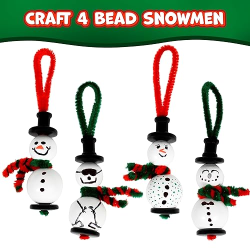 Miniatura 2 de Ready 2 Learn Manualidades de Navidad | Crea tus propios muñecos de nieve de cuentas | Juego de 4 | Adornos de bricolaje para niños | Decoración de