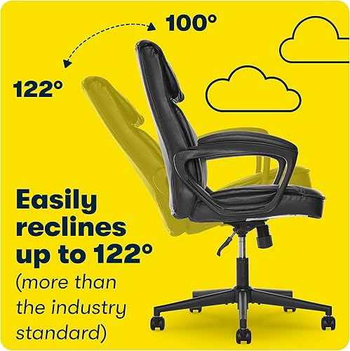 Miniatura 21 de Serta® Hannah Silla ejecutiva para oficina en casa, ergonómica de respaldo medio con soporte lumbar, cojín de asiento firme, almohadas corporales