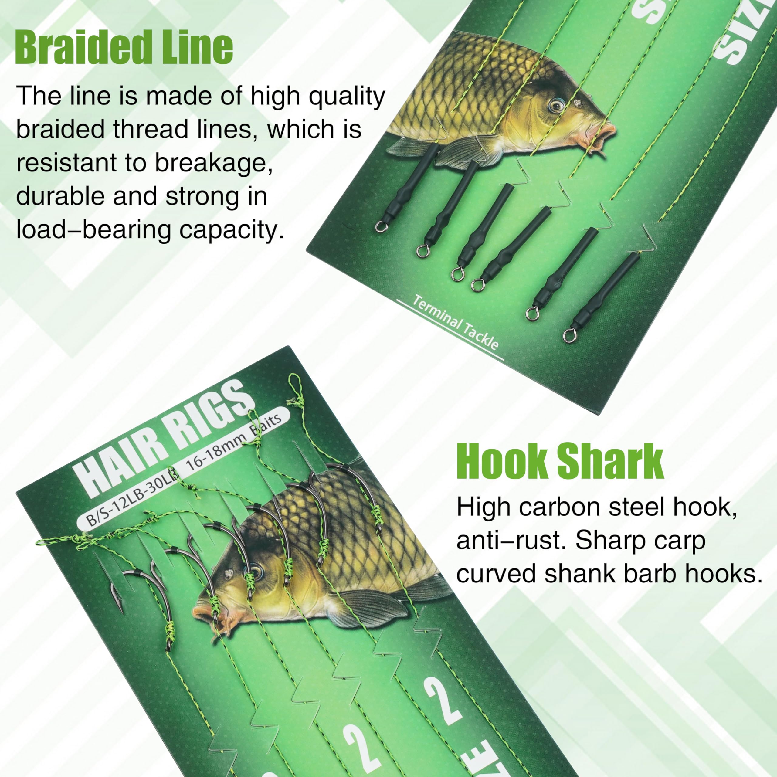 Hameçon Barbelé De Pêche à La Carpe, Prêt à Attacher, Avec Ligne