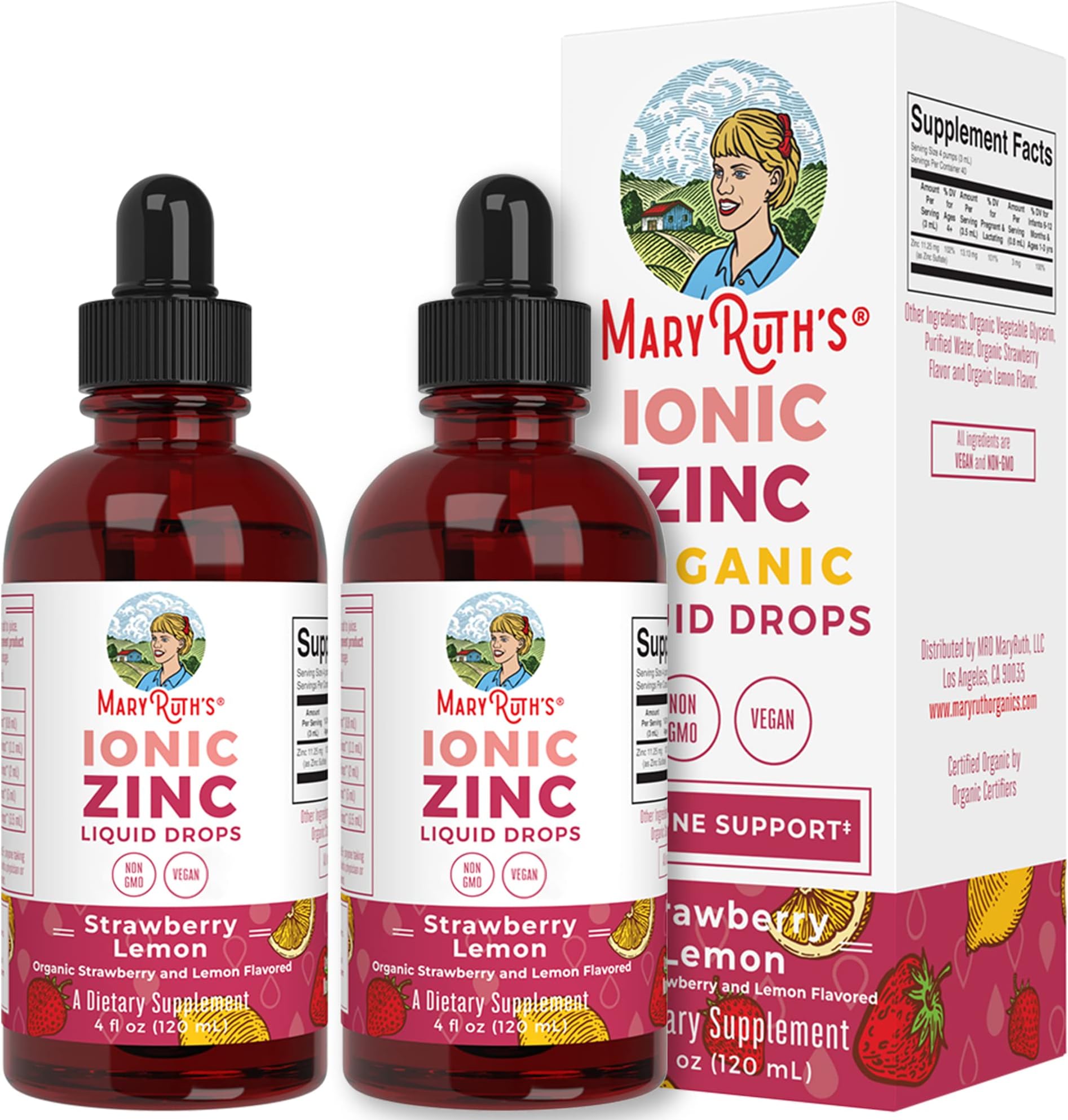 Mary Ruth's, Ionic Zinc Strawberry Lemon Organic, 4 Fl Oz