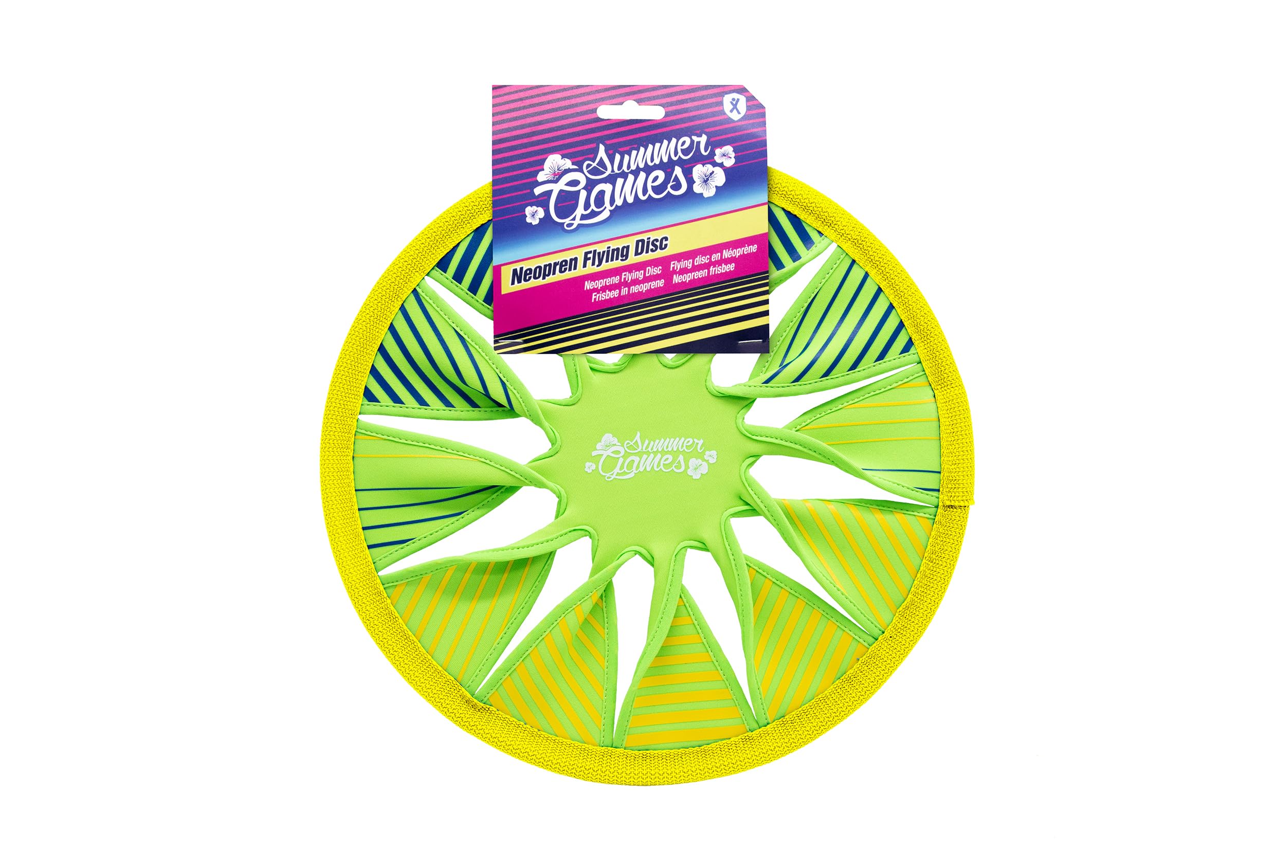 SUMMER GAMES 3er Set Neopren Frisbee, 30 cm Wurfscheibe für Kinder, Bunt | Wurfscheiben aus weichem Neopren für Strand & Garten - 3er Pack Soft-Frisbees für Kinder ab 4 Jahren, ideal für draußen
