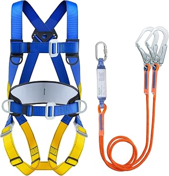 DIJJIG Full Body Safety Harness Kit OSHA/ANSI Compliant for Roofing
