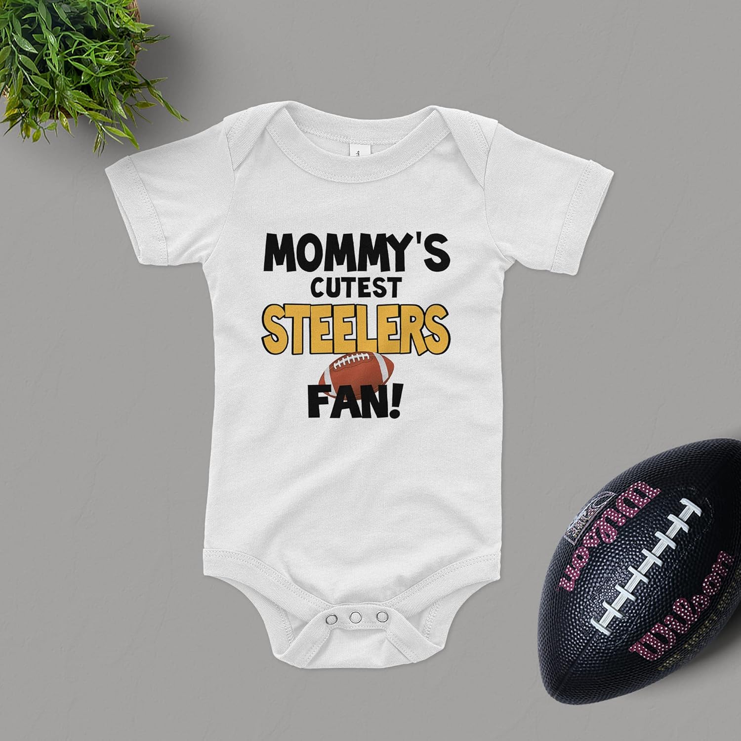 NanyCrafts Baby's Mommy's Cutest Steelers Fan Bodysuit, Baby Steelers Fan