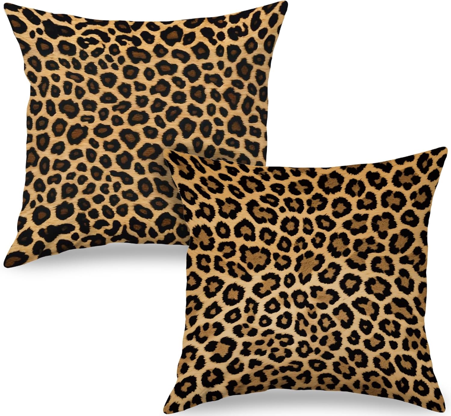 Poecinvi Leopard Print Throw Pillow Covers 18x18 Set of 2