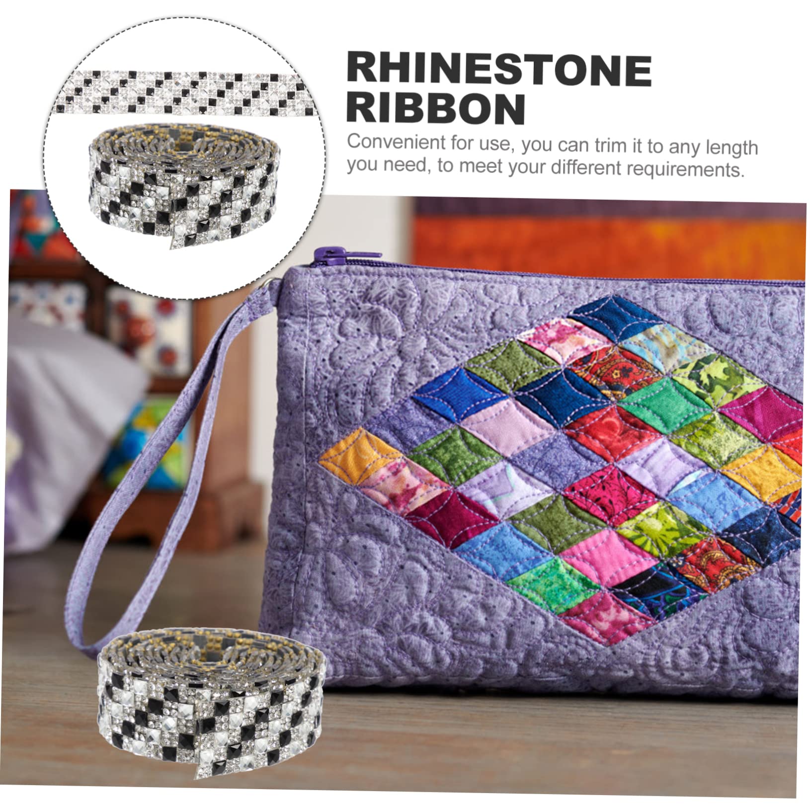 TEHAUX 5rollen Rhinestone Dekoband Für Bastelprojekte Selbstklebendes Strassband Für Hochzeiten Kostüme Und Kreative Deko-ideen