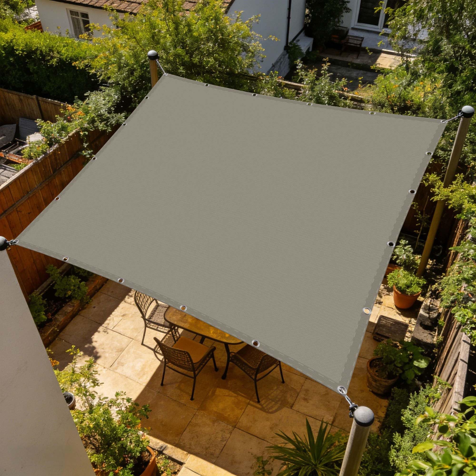 Voile d'ombrage 160x350 cm taupe en polyester rectangulaire pour terrasse