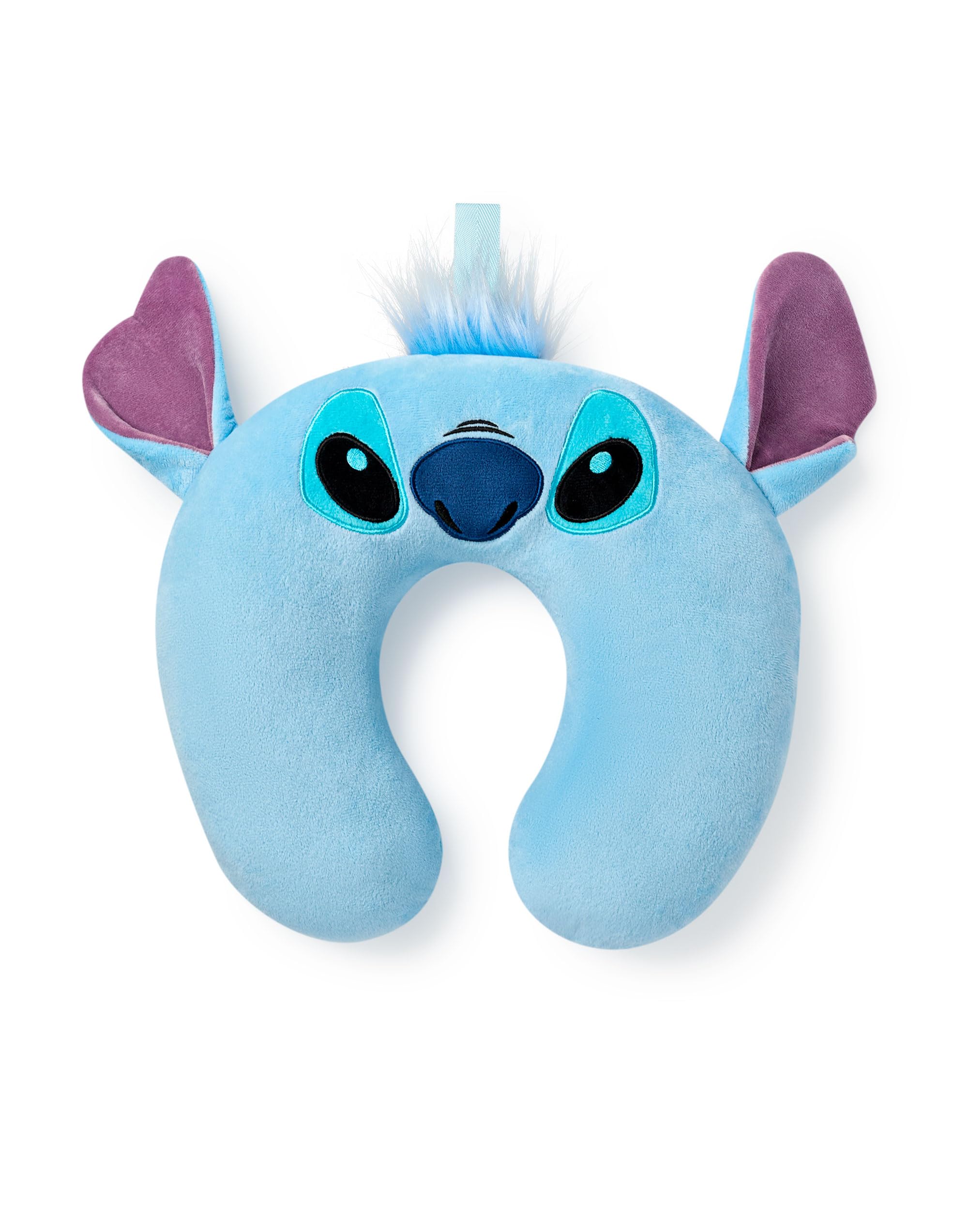 Disney Set Cuscino da Viaggio e Mascherina Lilo & Stitch | Cuscino per il Collo Peloso Blu e Mascherina per Dormire per Donne e Ragazze | Set da Viaggio Coordinato con Orecchie 3D per Adulti