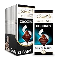 Vista 9 de Lindt EXCELLENCE Barra de chocolate blanco de coco, caramelo de chocolate blanco con copos de coco, 3.5 onzas (paquete de 12)