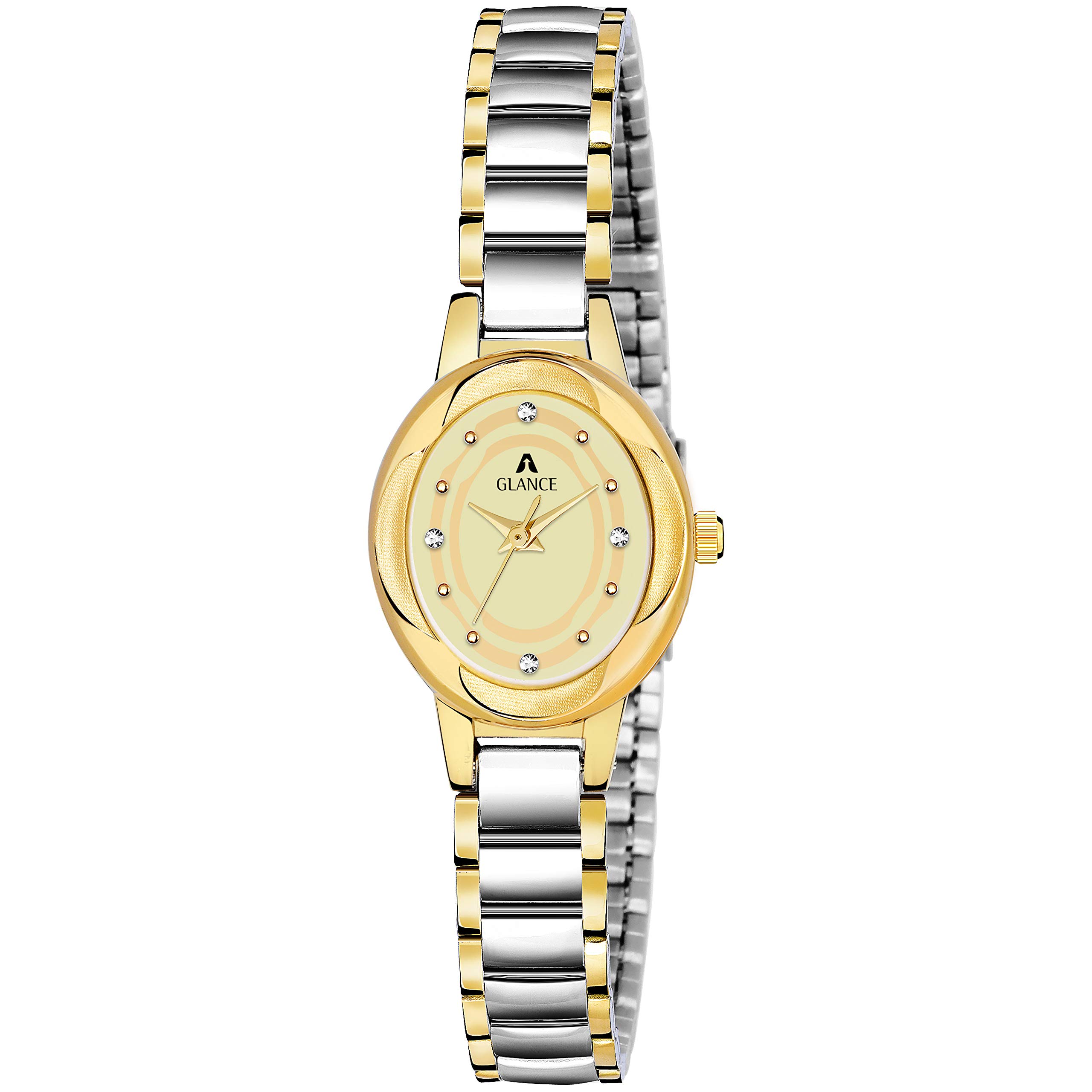 Aglance T/23/2TT03 Golden Dial Womens Watch Wrist Watch Strap Analogue Wrist Watch for Women and Girls (B07Y81JWB6) Amazon Price History, Amazon Price Tracker