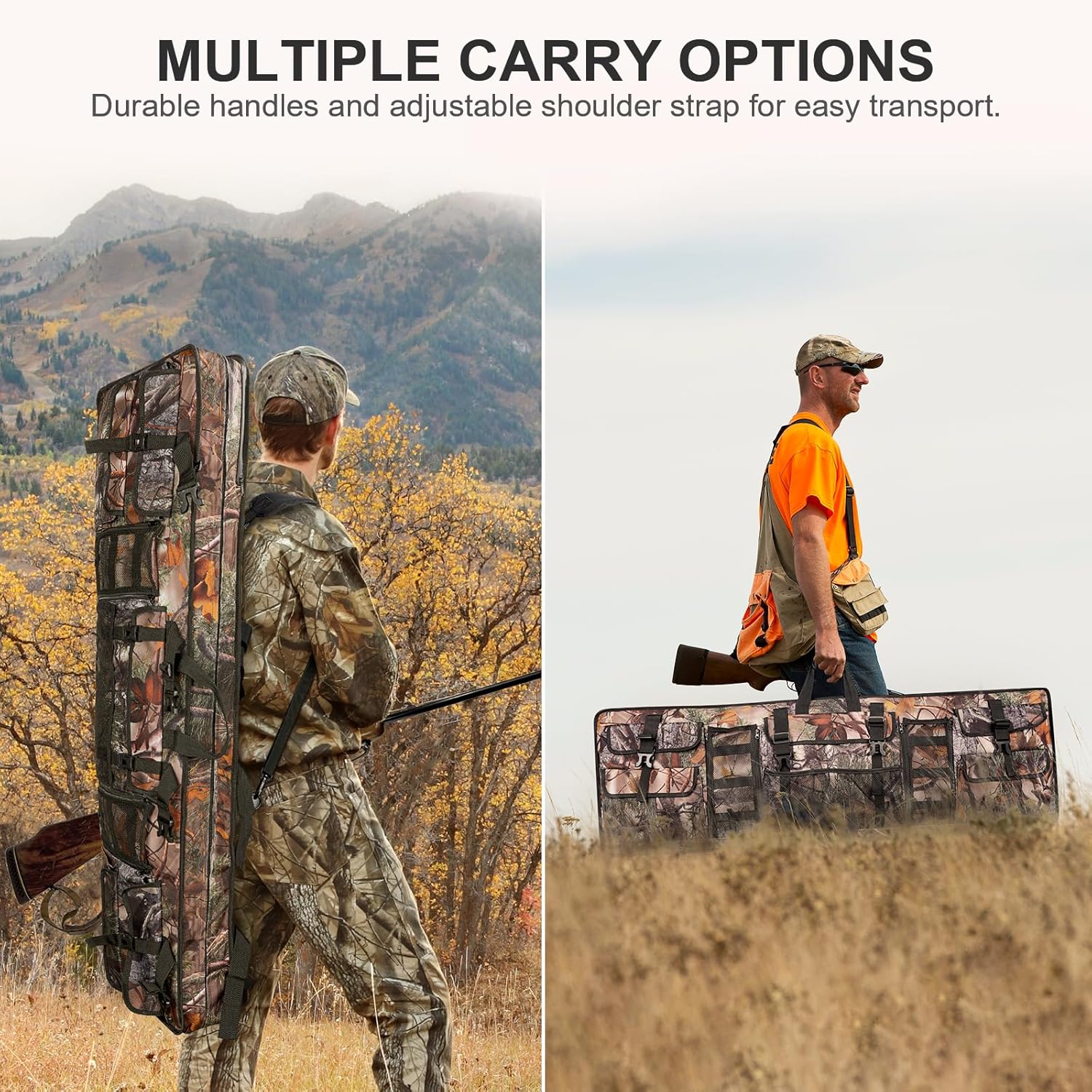 Double UTV Tool Carrier Soft Case, Quick Release Hunting Tool Bag Rack for Hunting Activities Compatible with Polaris Ranger Yamaha Kawasaki and Most UTVs (Camouflage)
