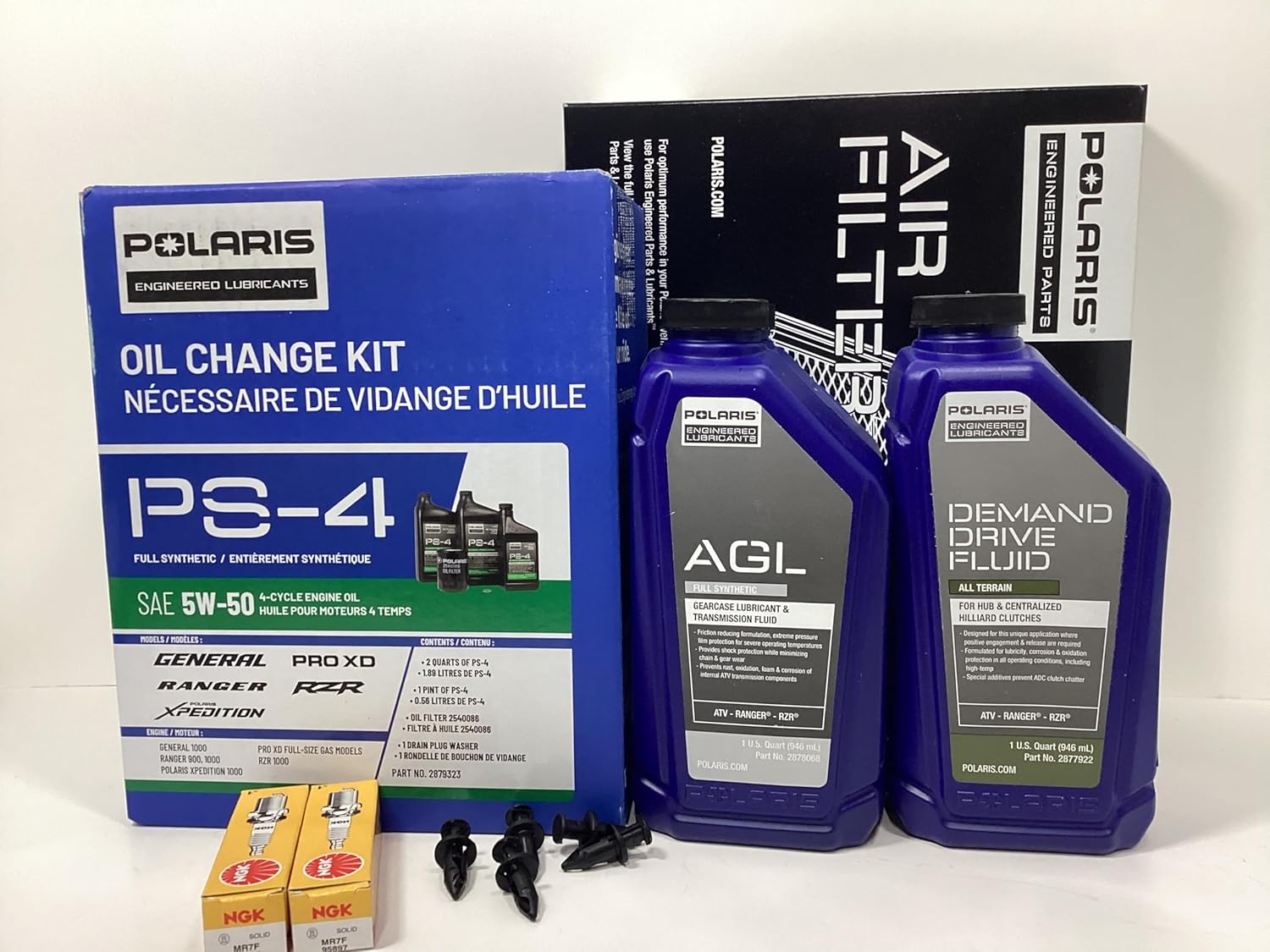 Full Service Kit fits Polaris Ranger XP 900 Oil Change Air Filter Spark Plugs Gear Oil All OEM Factory Parts- Big Rock Powersports & Marine Kit # PSK-9RG