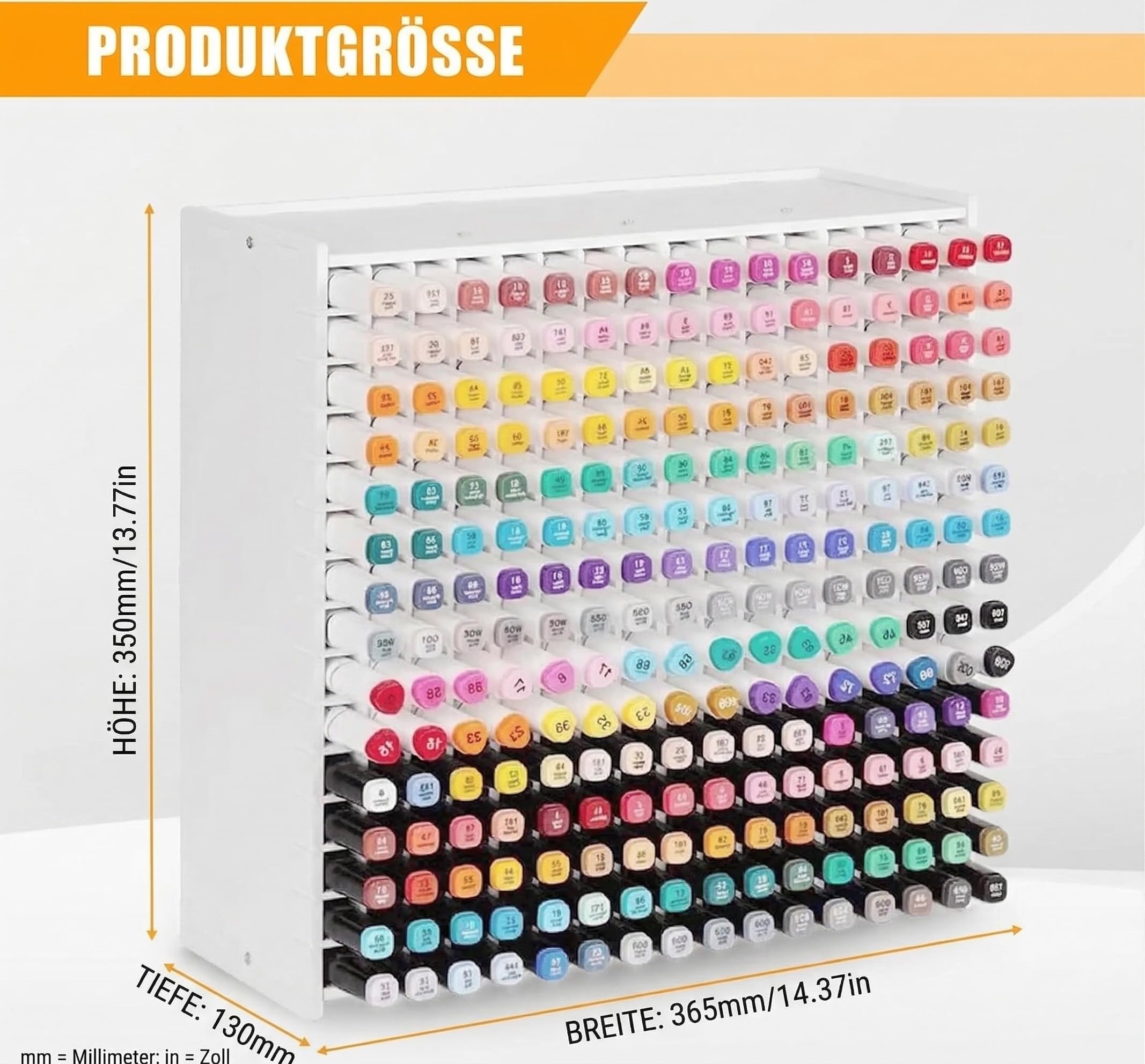 240 Fächer Stifte Organizer Schreibtisch, Großer Marker Organizer mit Verstellbaren Trennwänden, Robuster Stiftehalter Aufbewahrung für Marker, Stiftebox für Kinder, Künstler & Büro (Weiß)
