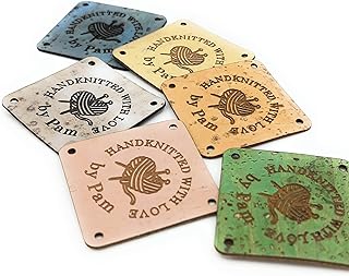 Unique cork leather labels, personalized leather labels, custom clothing labels made from vegan eco friendly sustainable cork leather, 25 pc