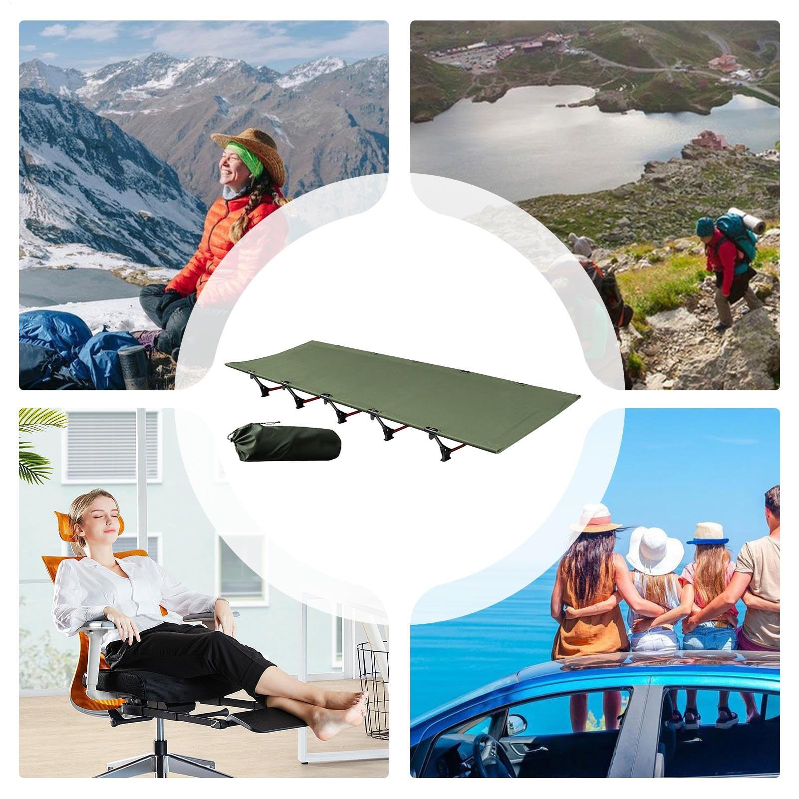 Campingbett Tragfähige | Faltbares Schlafbett Für Kompakte Und Platzsparende Campingausstattung Für Camping, , Wandern, Outdoor, Trekking, Wandern,