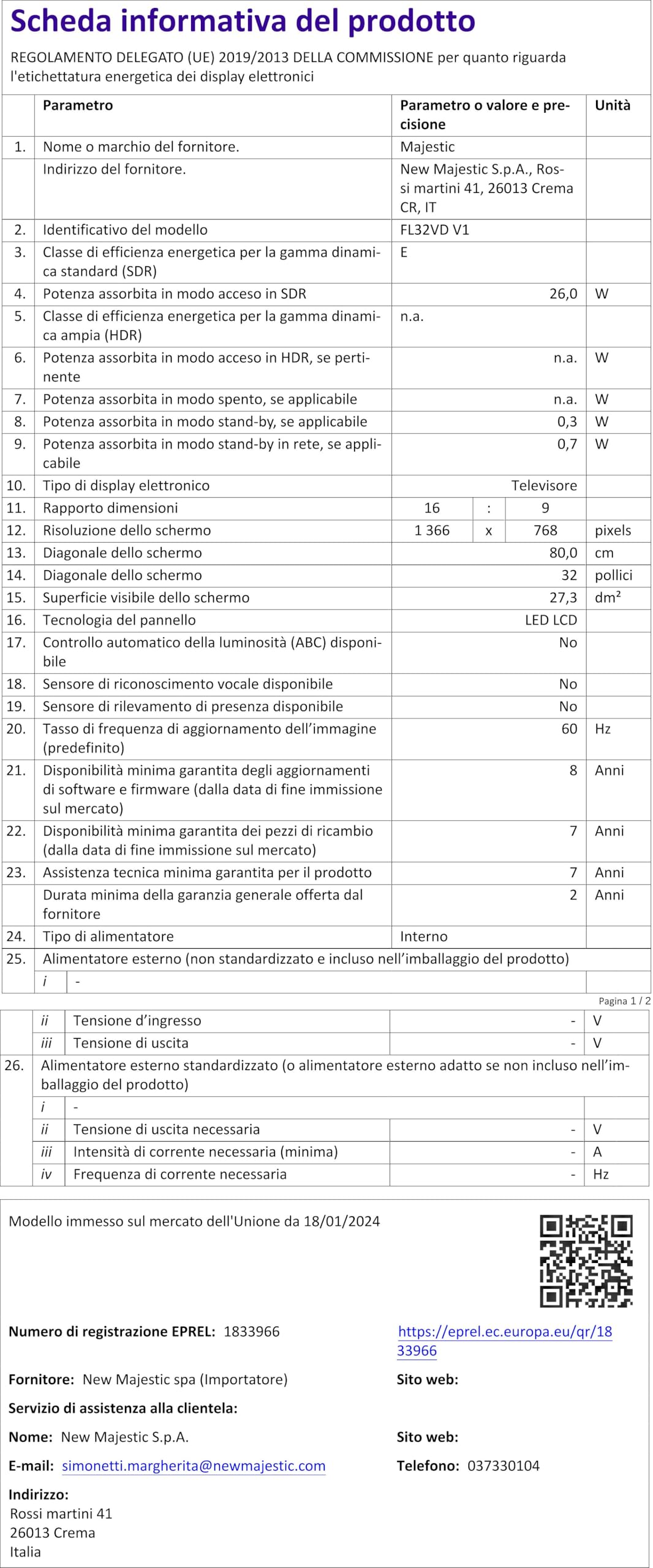 Télécommande RemotesReplaced Télécommande compatible avec MAJESTIC TVD215LED-MP01