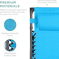 Vista 5 de Best Choice Products - Silla reclinable plegable de gravedad cero para exteriores, de patio, con toldo ajustable, reposacabezas, bandeja de Azul