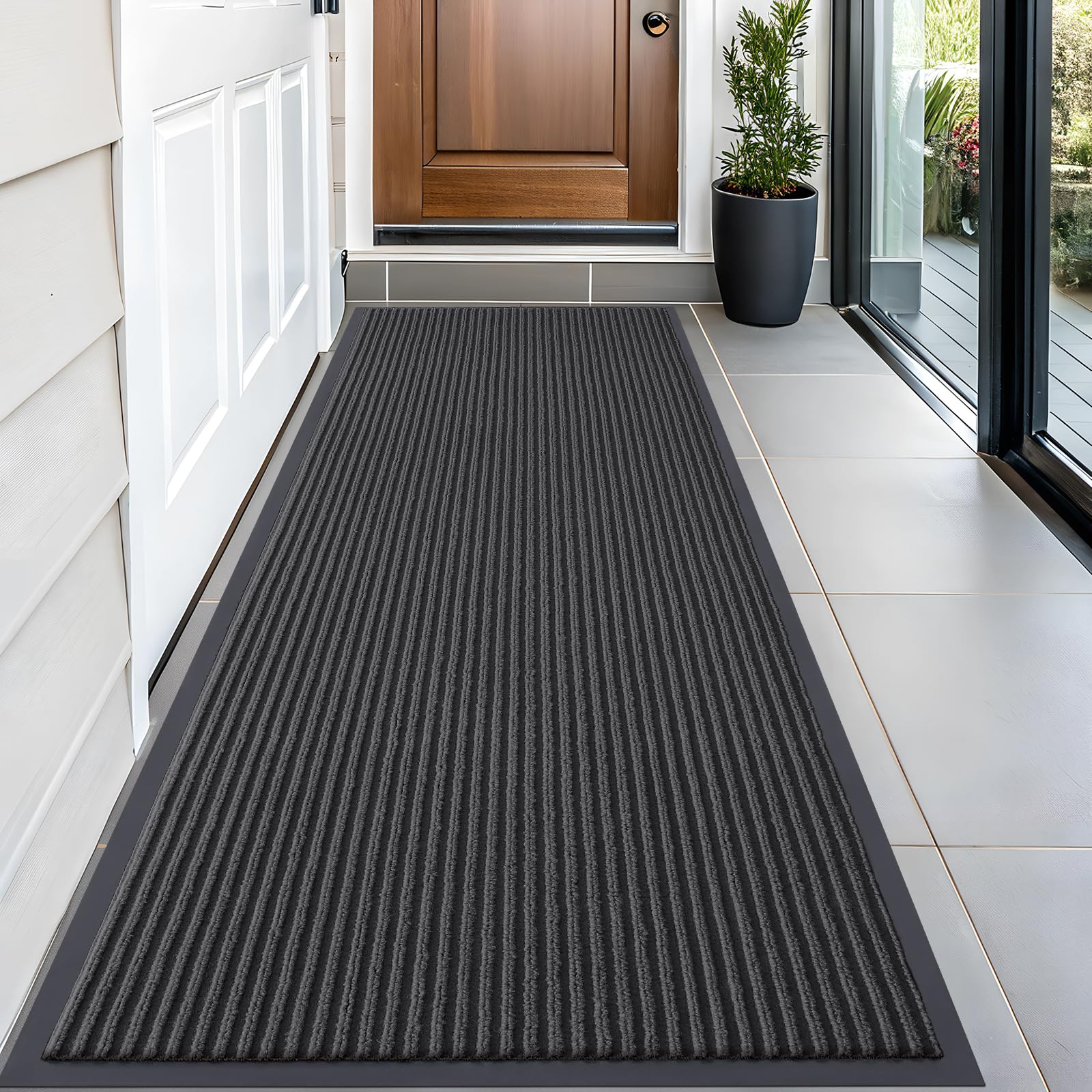 OLANLY Front Door Mat Indoor Outdoor Entrance, Waterproof Heavy Duty Doormat, Fade Resistant, Low Profile, Easy Clean Patio Porch Welcome Floor Mats for Entry, 29.5x17, Beige — view 17