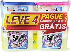 Evita Mofo Absorventes de Umidade (desumidificador), Leve 4 Pague 3 - 1 Neutro / 2 Lavanda / 1 Baby, Sanol, 4 X 100g, Colorido