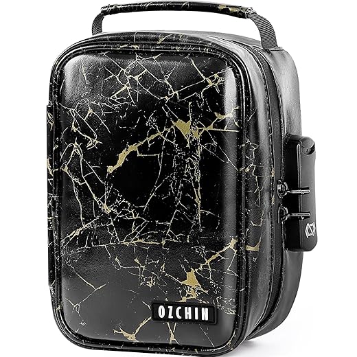 OZCHIN Smell Proof Bag with Combination Lock File Organizer Case Container Medicine Odorless Storage Lock Box Great Gift for Friend