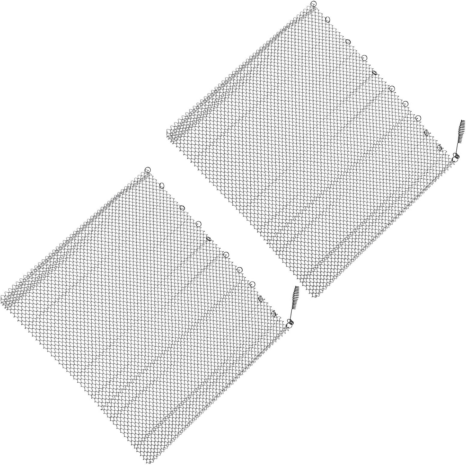 Portable Fireplace Mesh Screen - 2pcs Heat-Resistant Metal Fire Pit Insert & Curtain for Indoor Hearth Safety, Decorative Home Ambiance