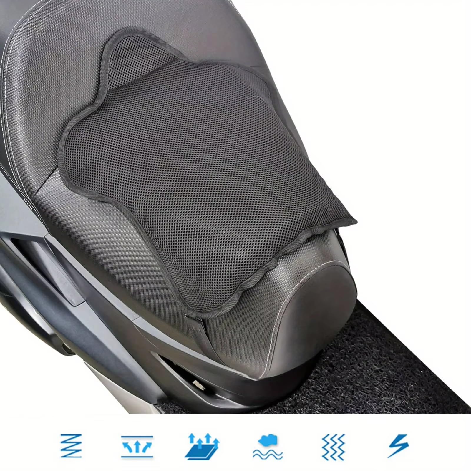 Motorcycle Gel Mesh Seat Cushion Cover Wabenstruktur Atmungsaktiv Rutsch...