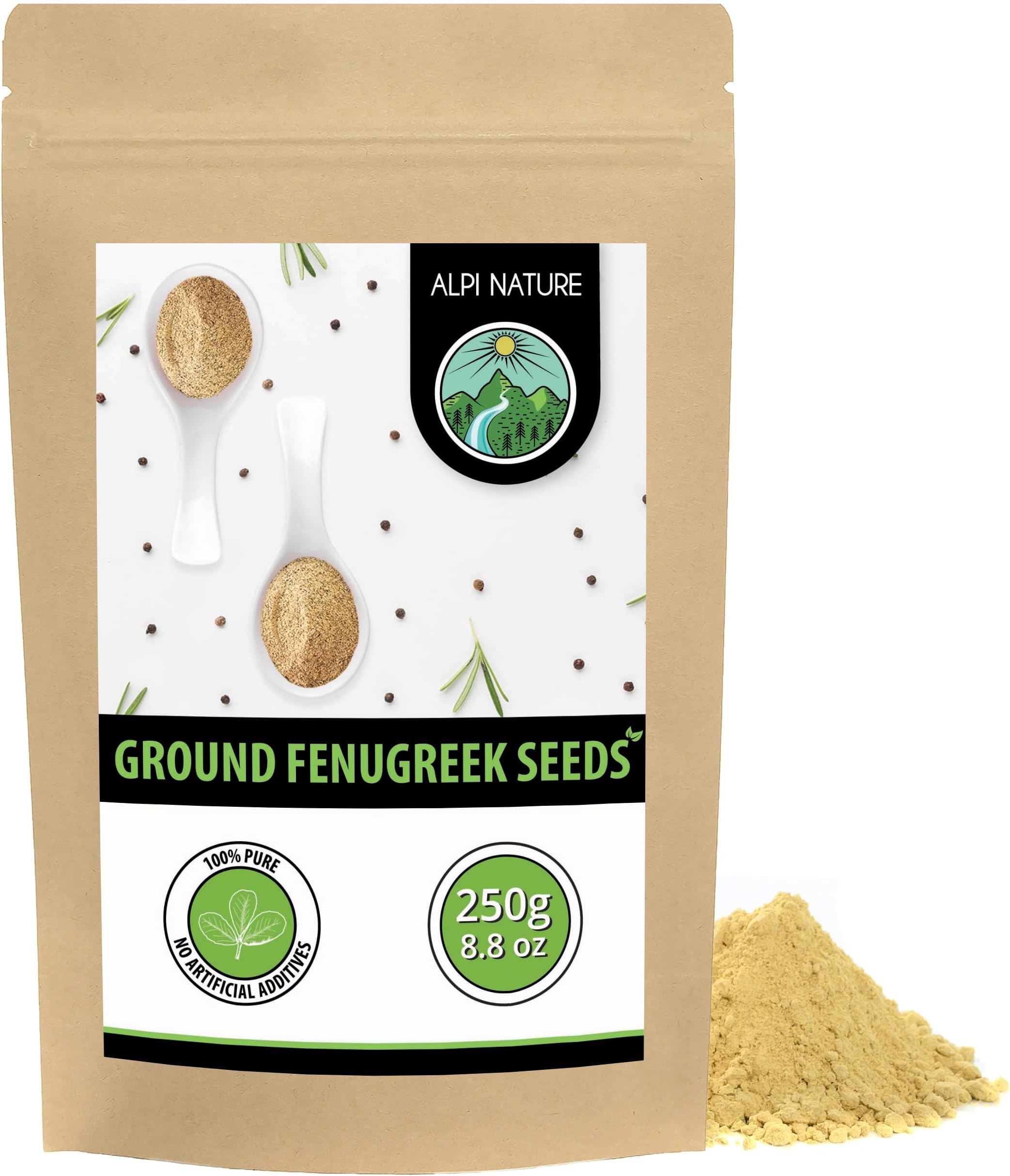 Alpi Nature Fenugreek Powder 250g 8.8 oz, Ground Fenugreek Seed, Ground Methi Seeds for Cooking