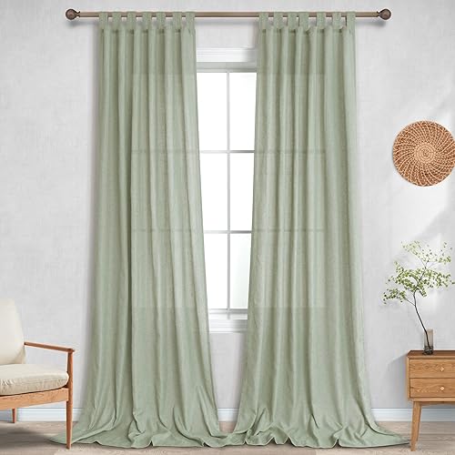 Miniatura 17 de KOUFALL Cortinas de otoño naranja quemado para sala de estar de 63 pulgadas de largo, cortinas transparentes bohemias de otoño para dormitorio, 63