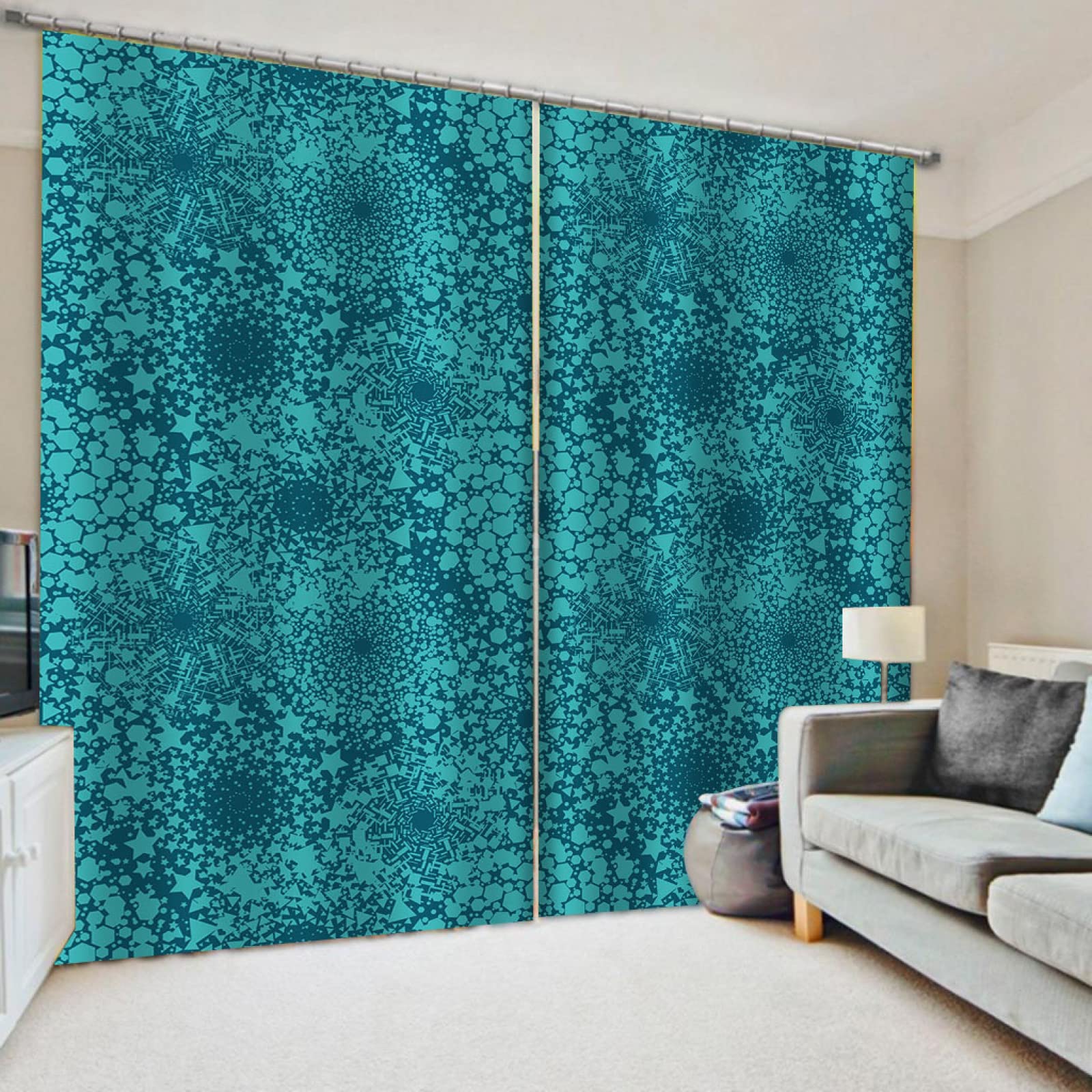 Vorhang Blickdicht Verdunklungsvorhänge Gardienen 2-SetBlume 150x166cm