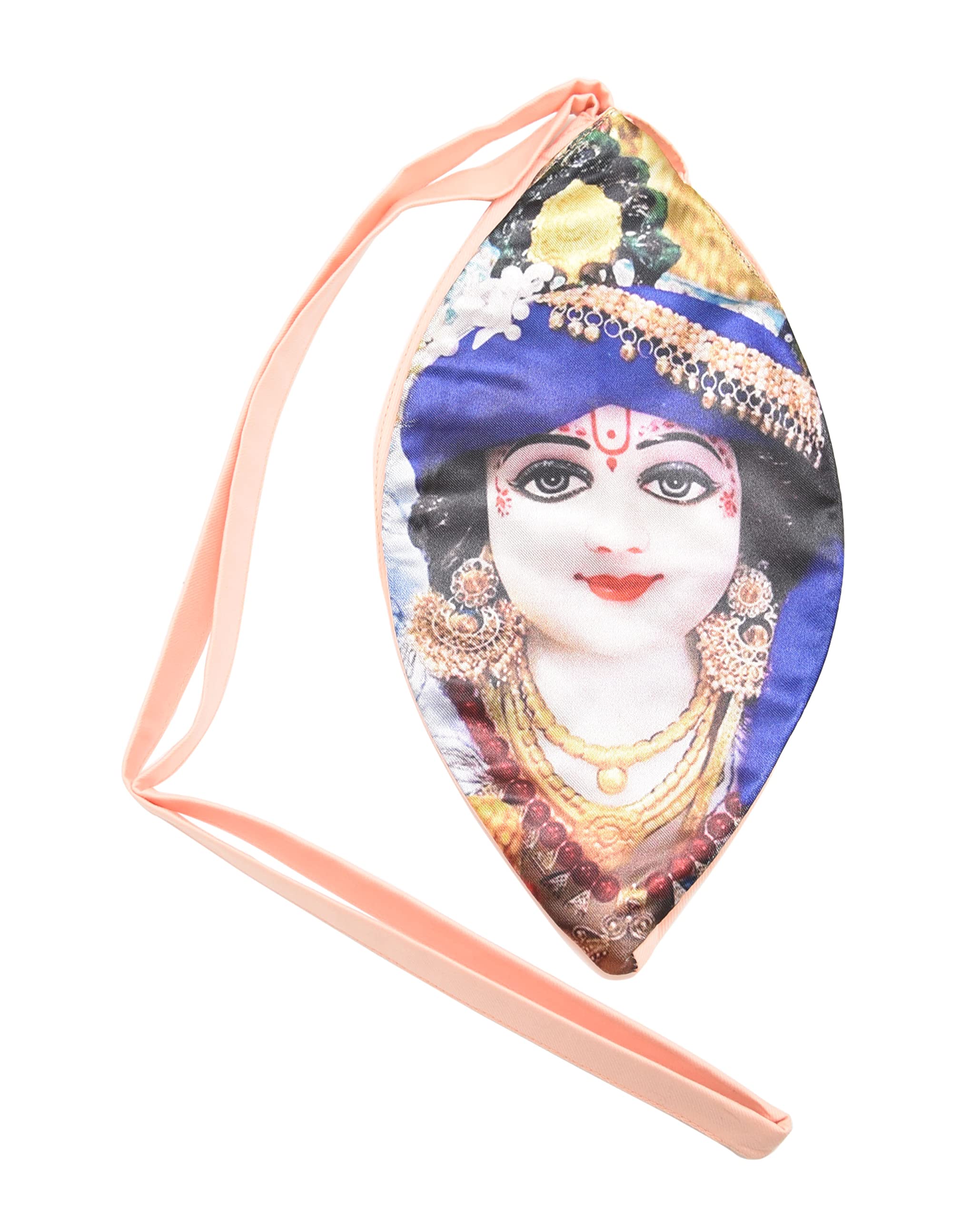 Spiritual WorldSpiritual World Digital Printed Radha Ji Cotton Bead Bag/Japa Mala Bag/Jholi/Chanting Bag with Zip Pocket Desgin #5