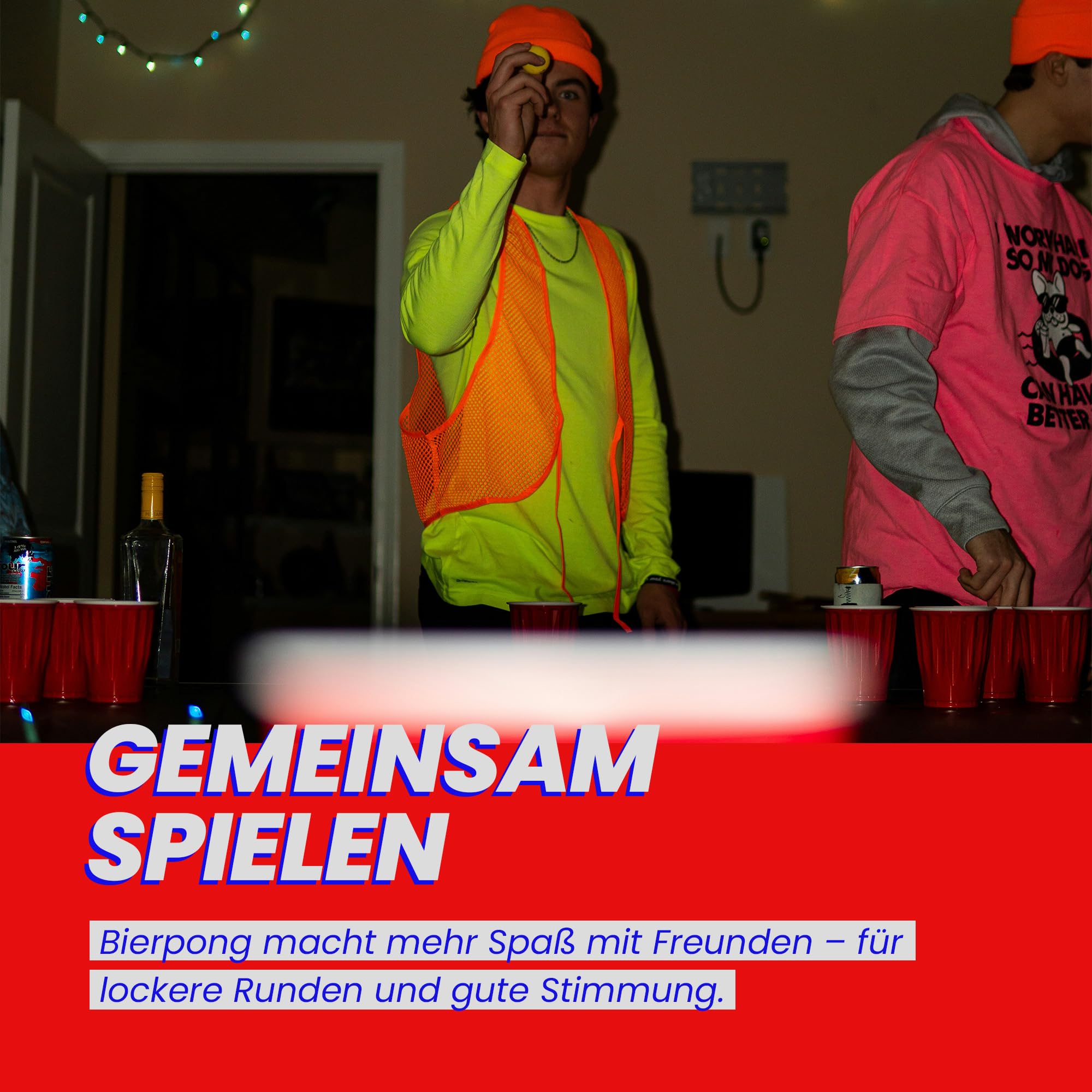 Bestlivings höhenverstellbarer Bierpong Tisch, 240x60x70cm aus Aluminium platzsparender Klapptisch, tragbares Partyspiel für Garten oder Festivals