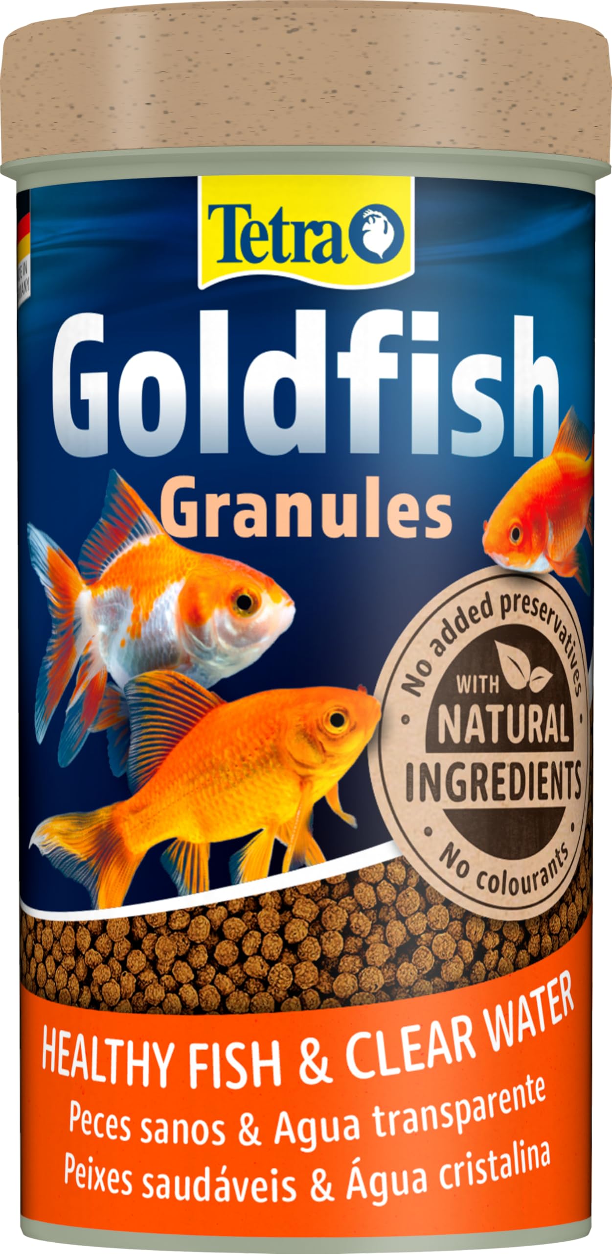 Tetra Goldfish Granules - Alimento granulado para carpines dorados y otros peces de agua fría, lata 250 ml