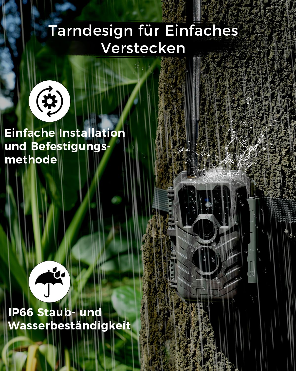 Meidase S600 4G LTE Wildtierkamera 48MP 1296P 25m Nachtsicht IP66 Wassergeschützt Bewegungserkennung