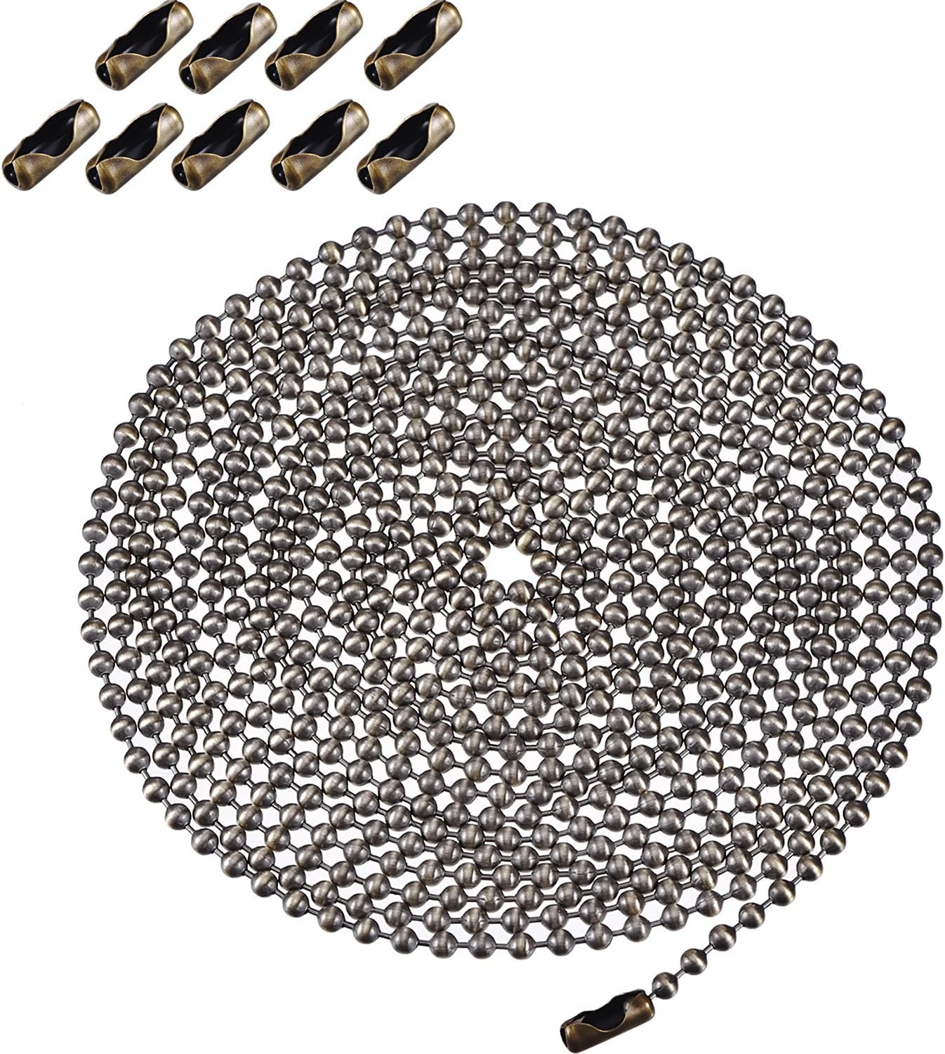 Shappy Beaded Pull Chain Extension with Connector, 10 Feet Beaded